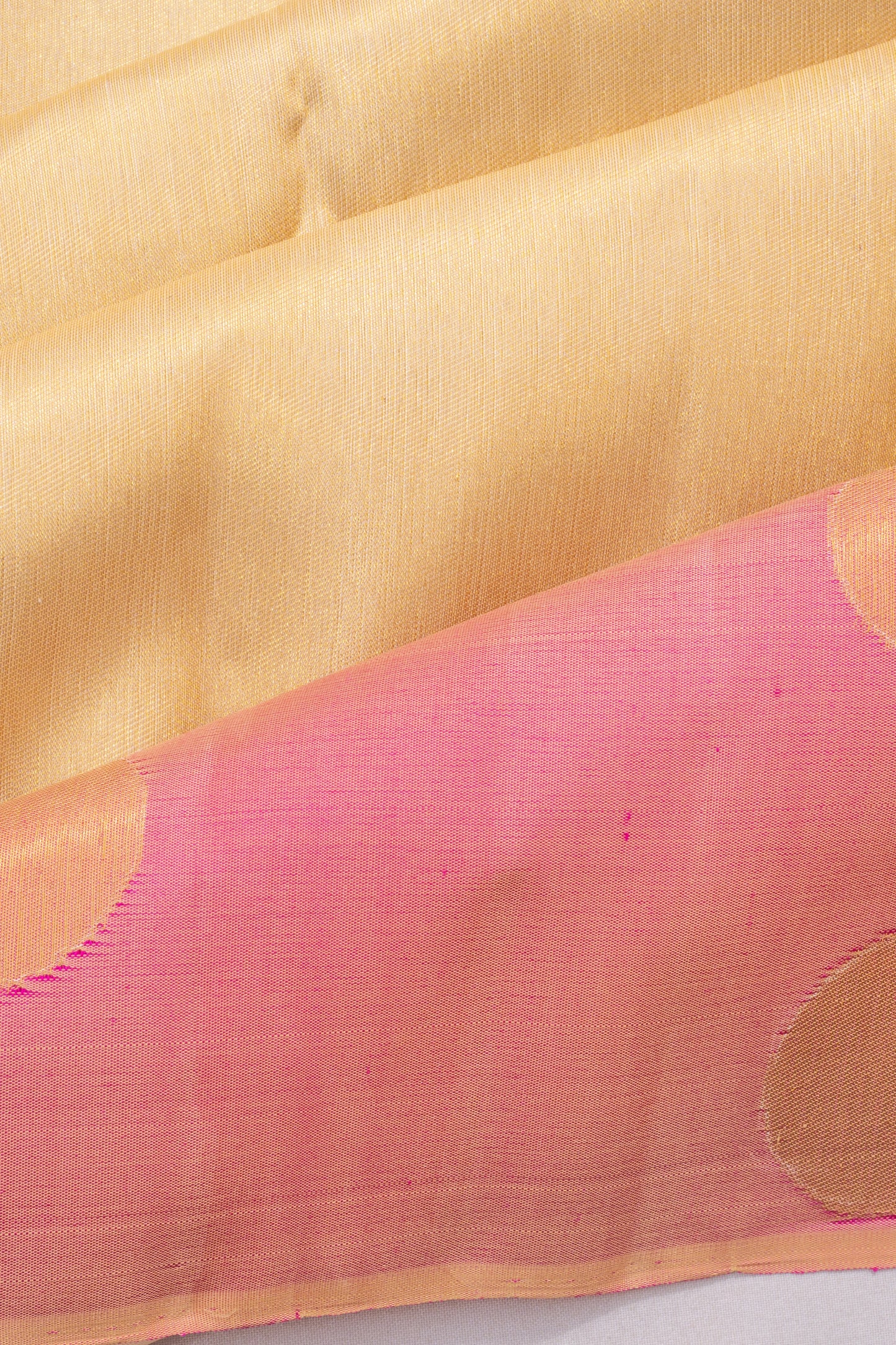 Kanchipuram Silk Tissue Plain Cream Saree