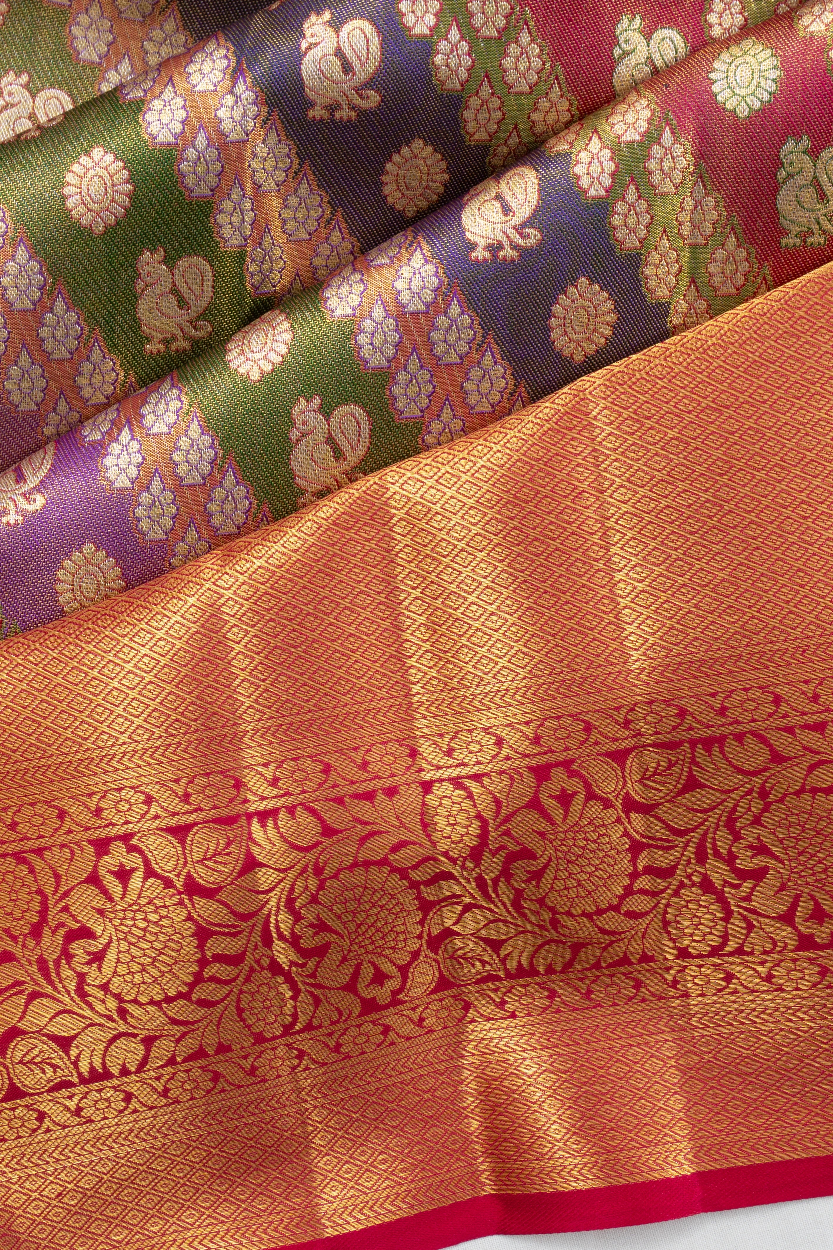 Taranga Kanchi Silk Tissue Brocade Multicolour Saree