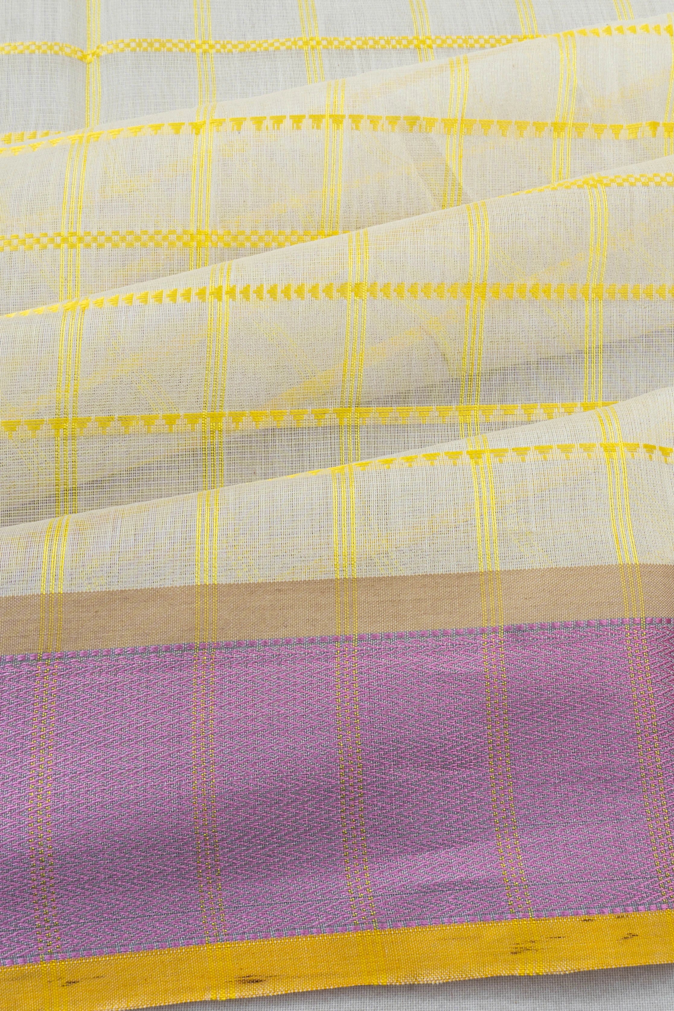 Chanderi Silk Checks Pale Blue Saree