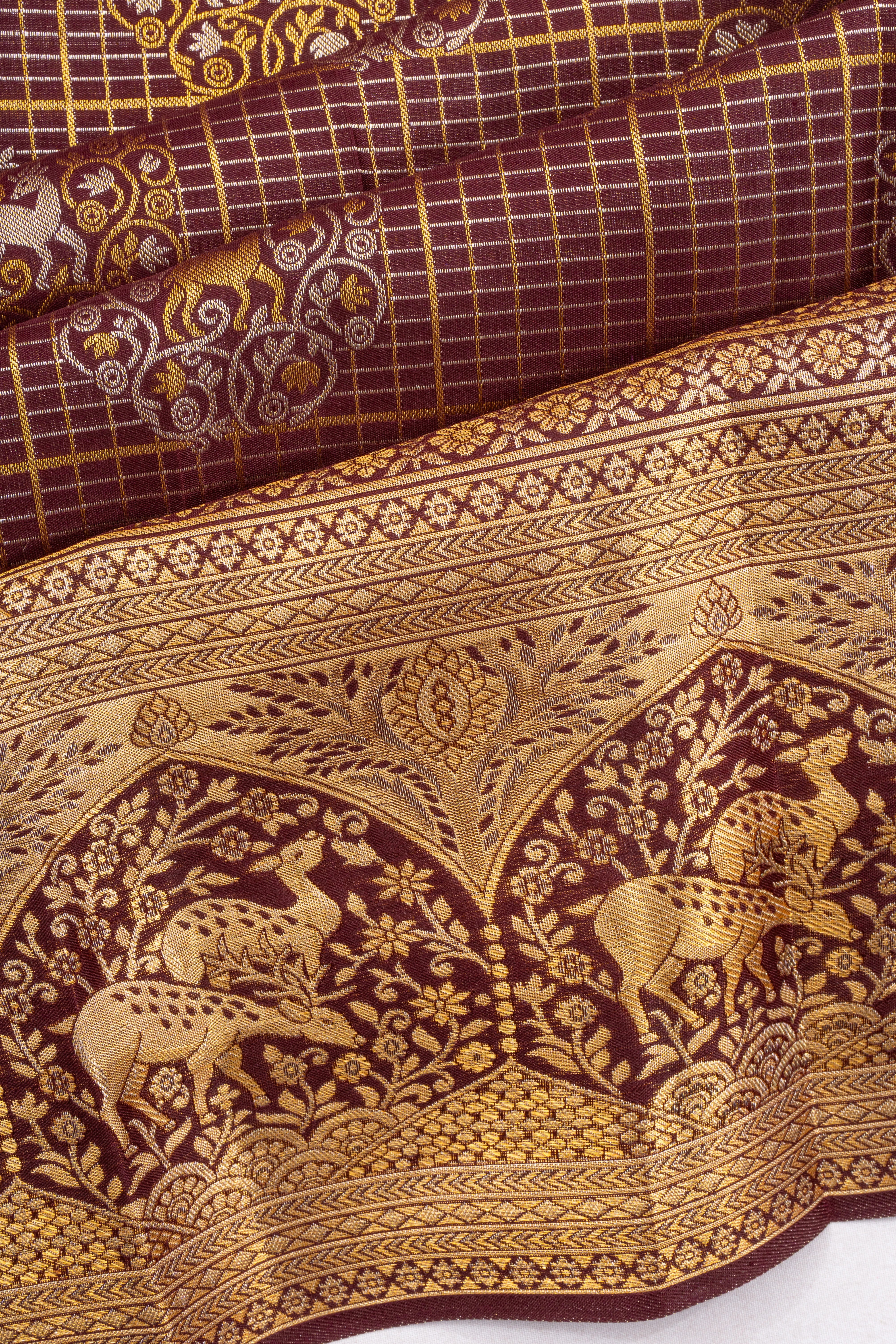 Taranga Kanchi Silk Brocade Maroon Saree