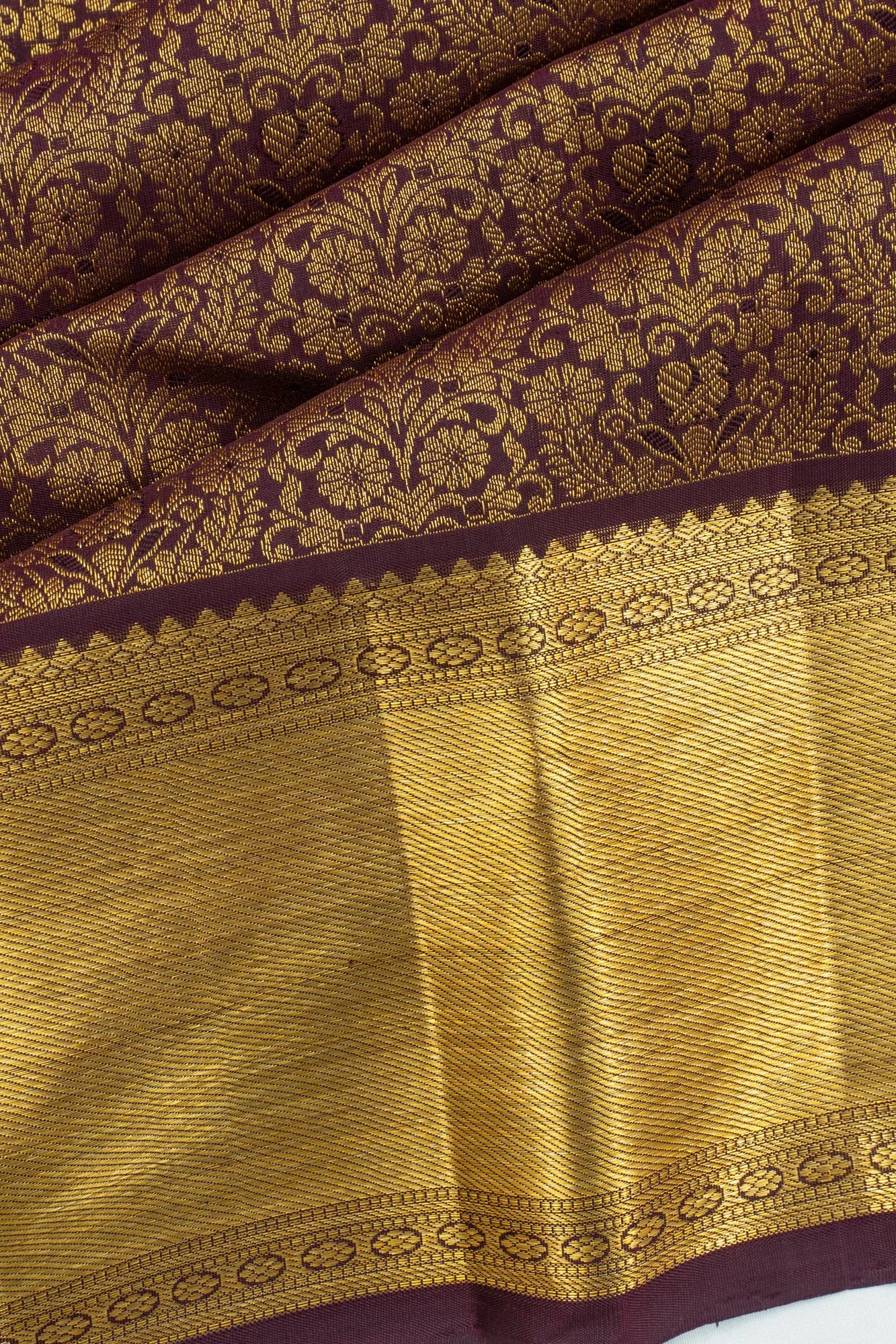 Kanchipuram Silk Jaal Deep Purple Saree