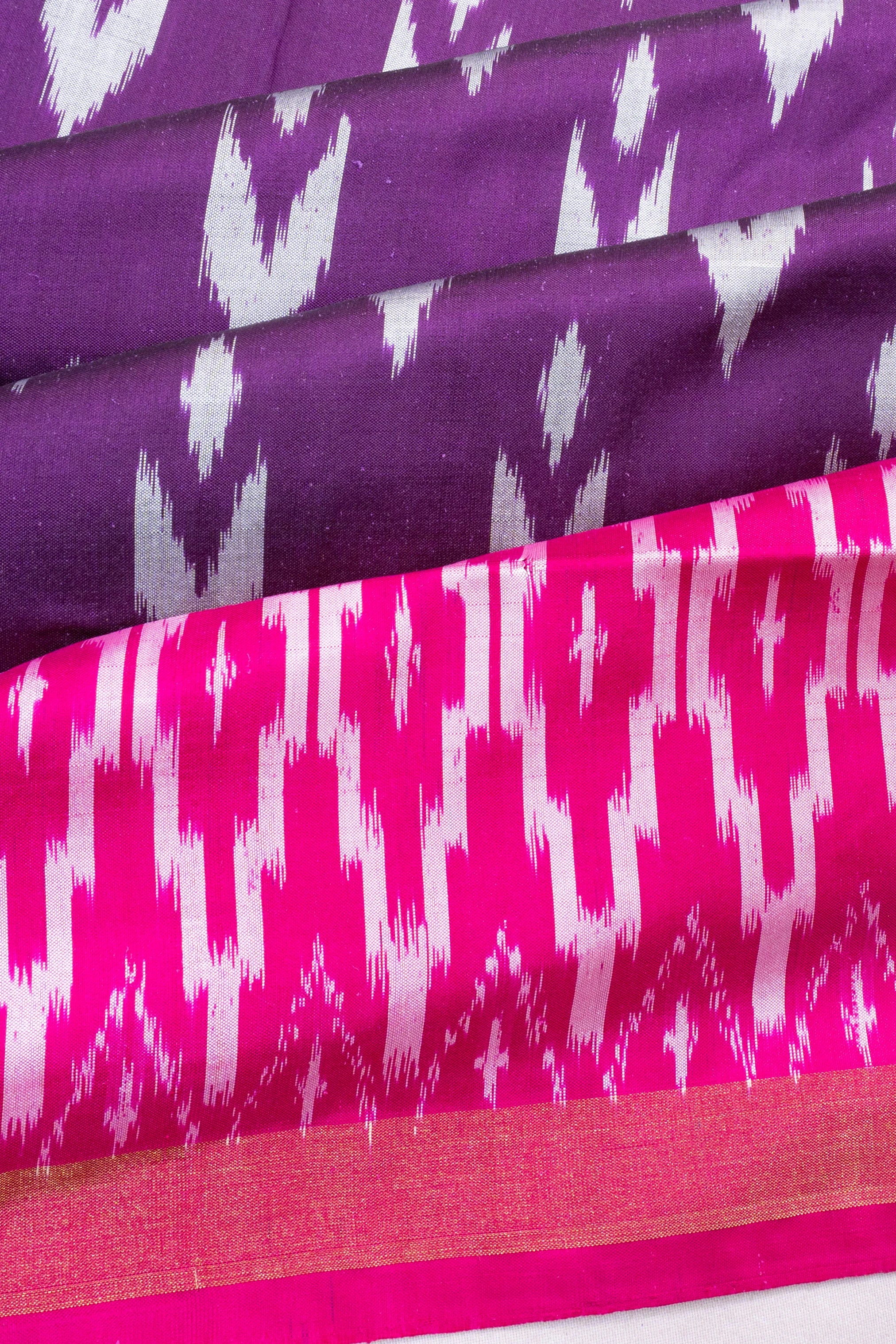 Pochampally Silk Ikat Purple Saree