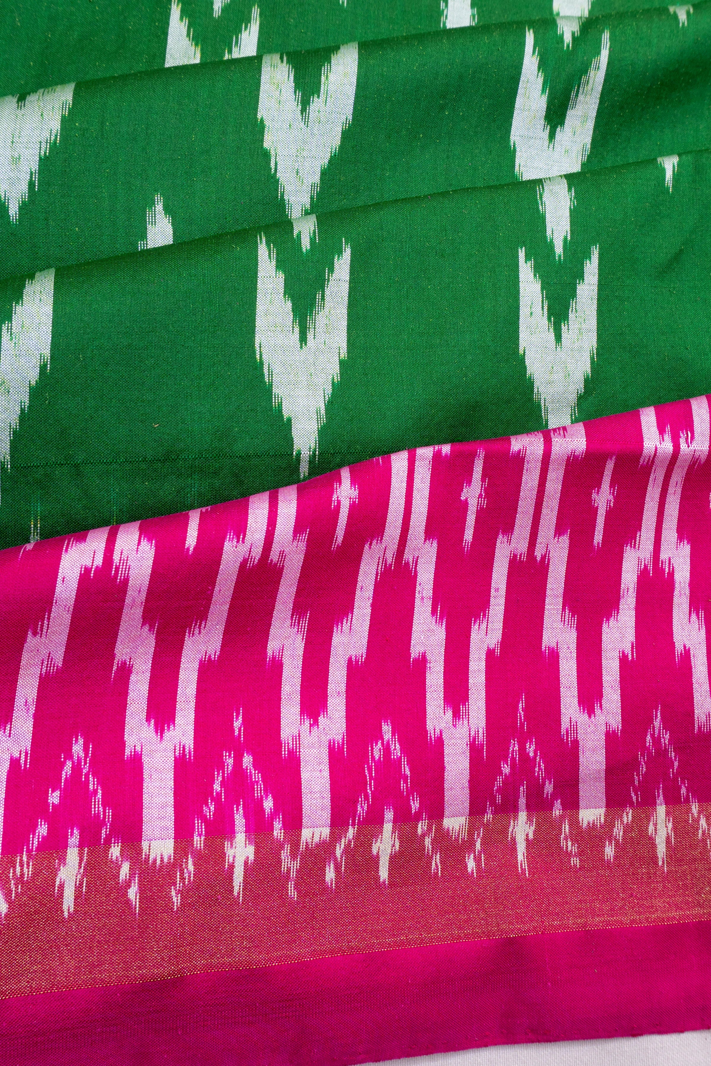 Pochampally Silk Ikat Green Saree