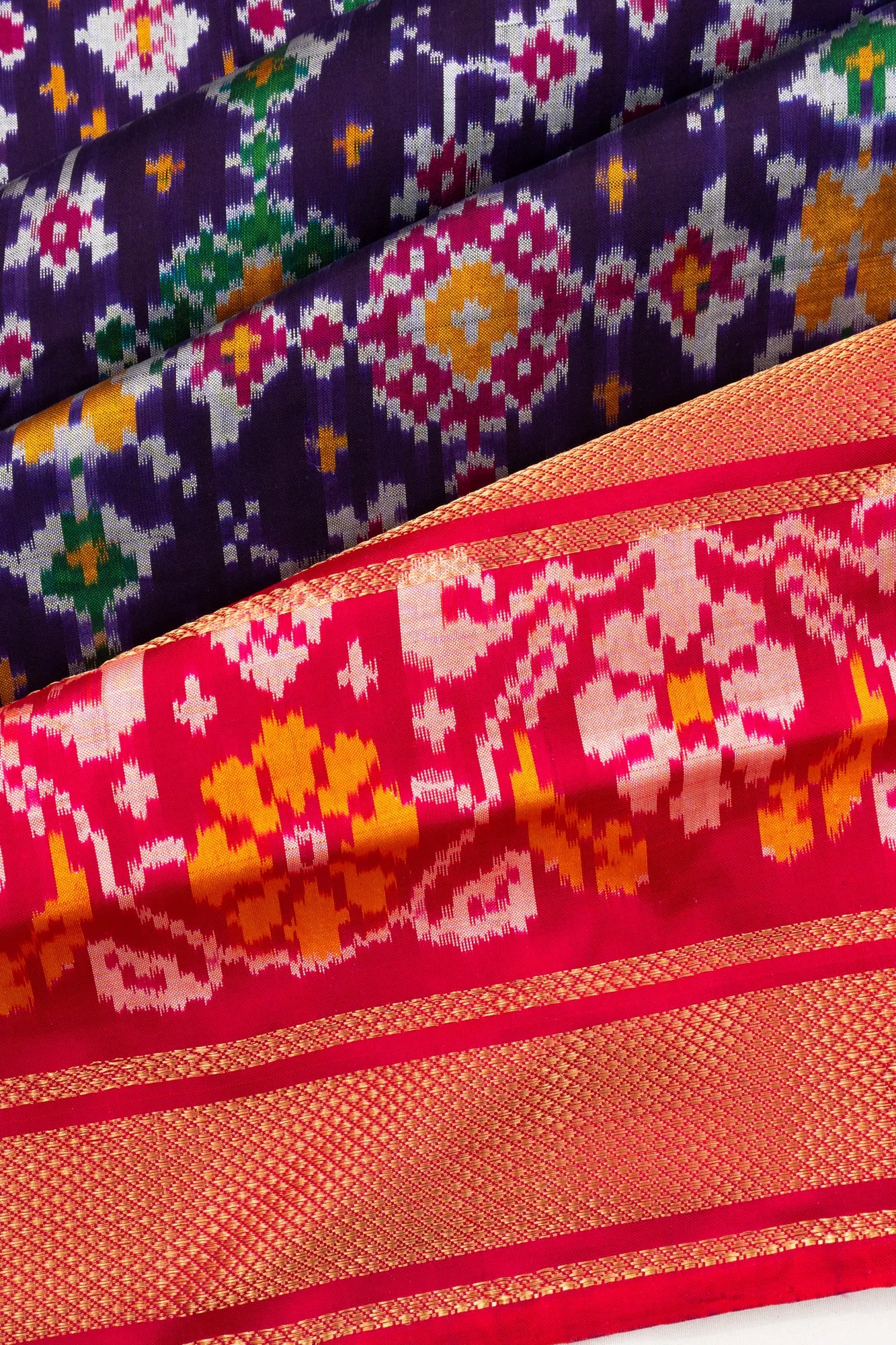 Pochampally Silk Ikat Violet Saree
