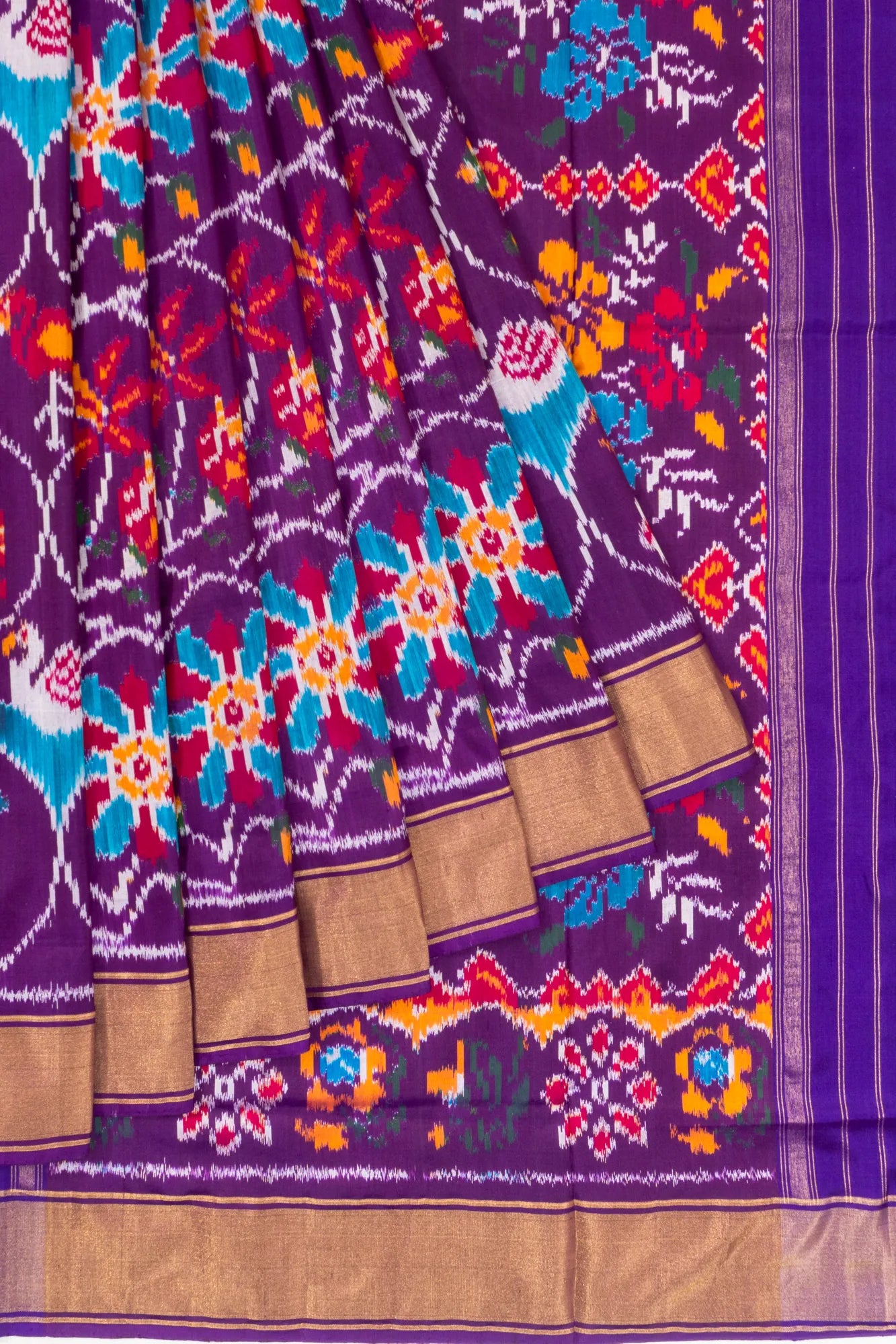 Pochampally Silk Ikat Violet Saree