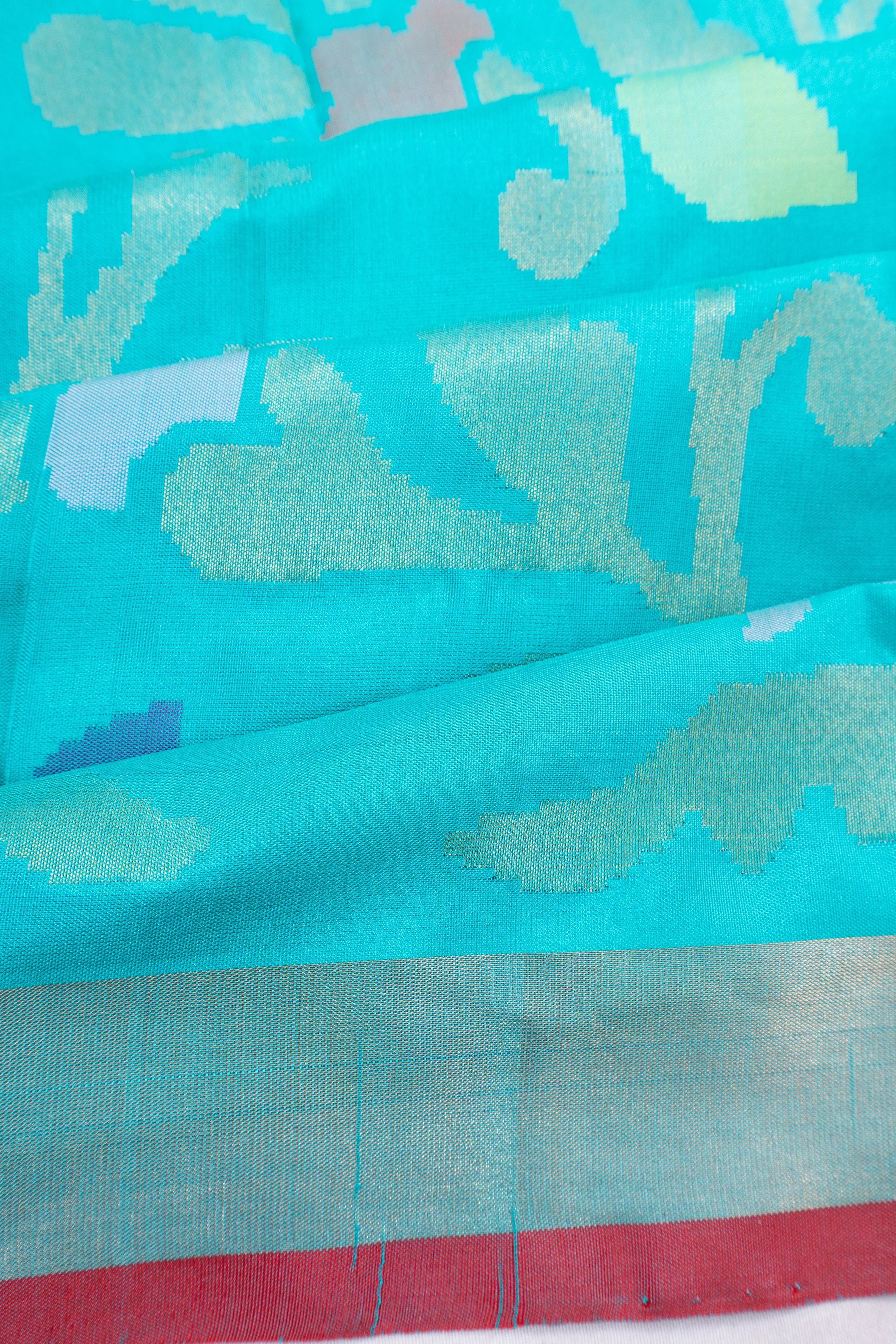 Uppada Silk All Over Jamdani Jaal Sky Blue Saree