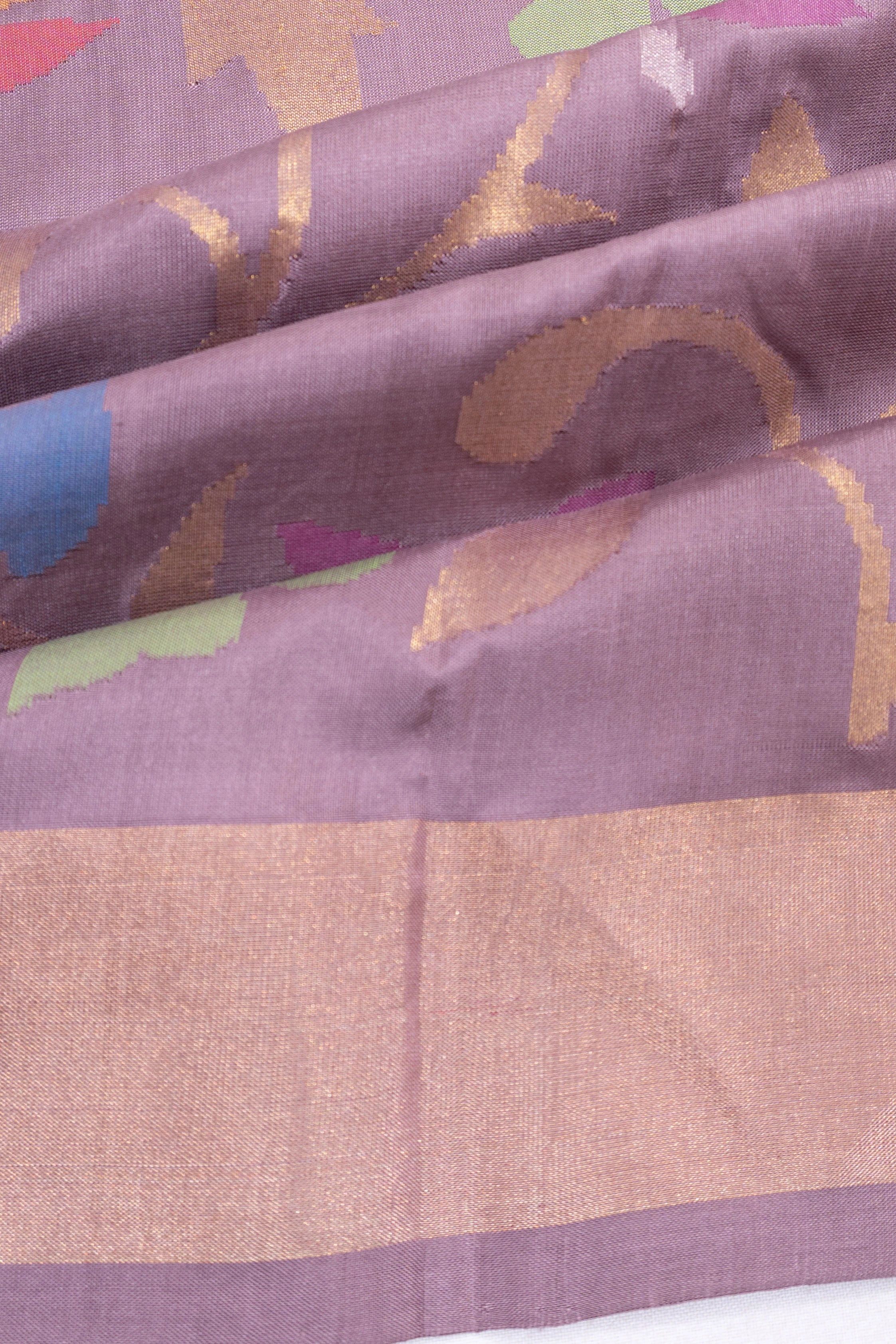 Uppada Silk All Over Jamdani Jaal Lavender Saree