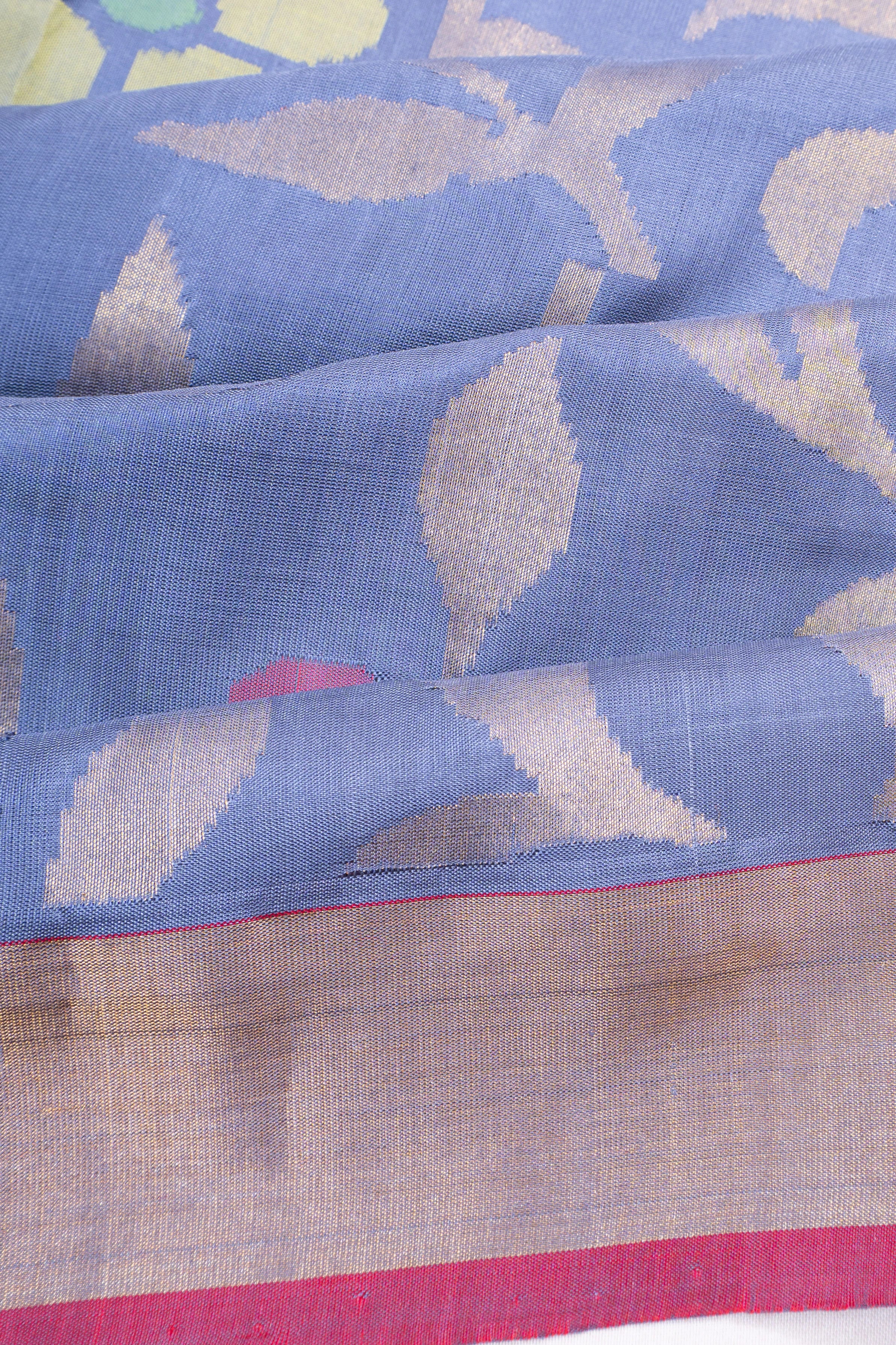 Uppada Silk All Over Jamdani Jaal Light Blue Saree
