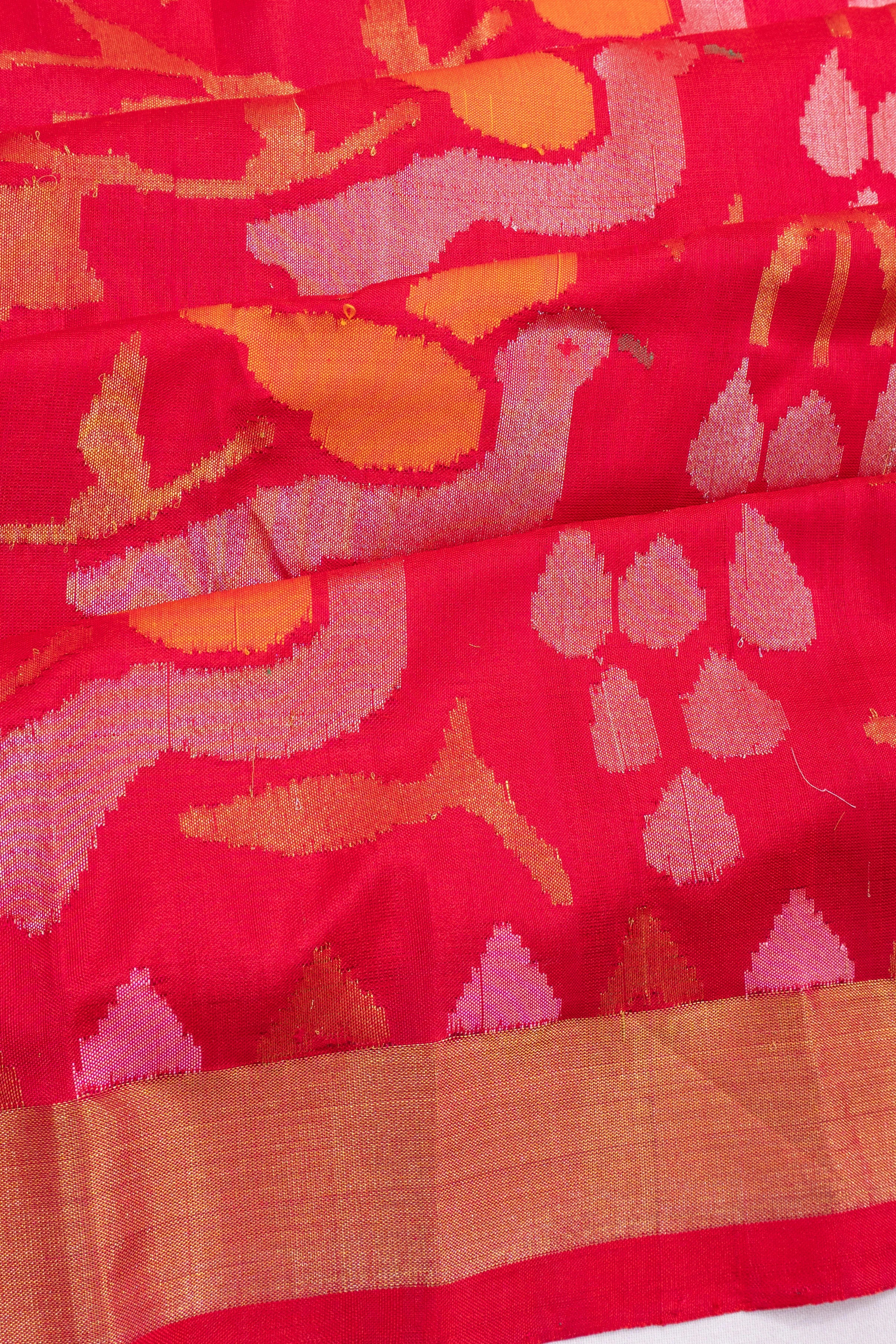 Uppada Silk All Over Jamdani Jaal Red Saree