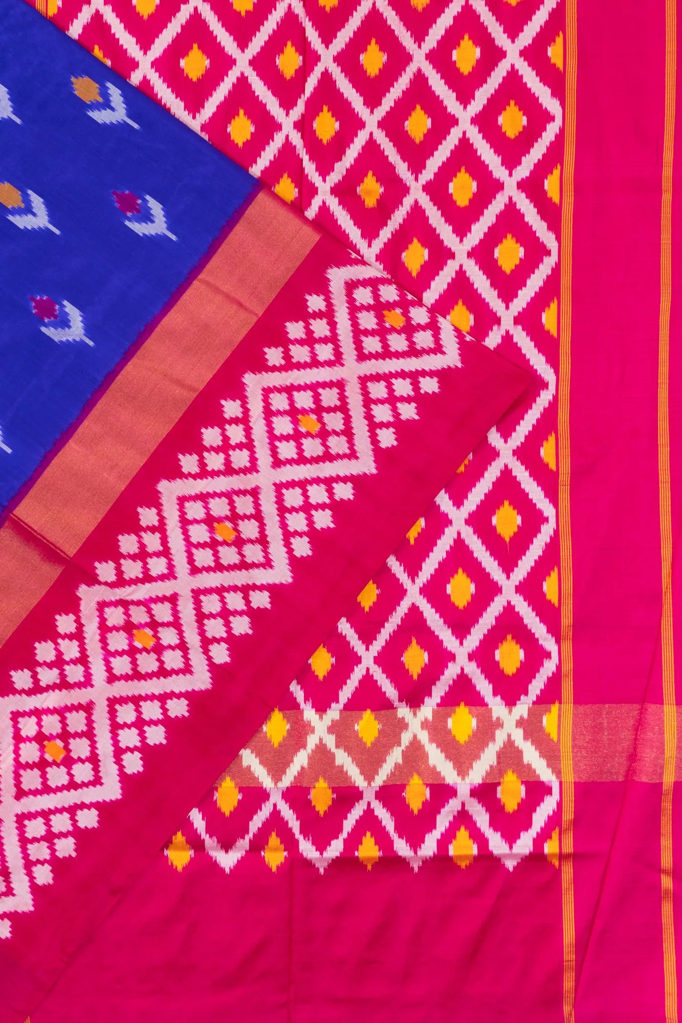 Pochampally Silk Ikat Blue Saree