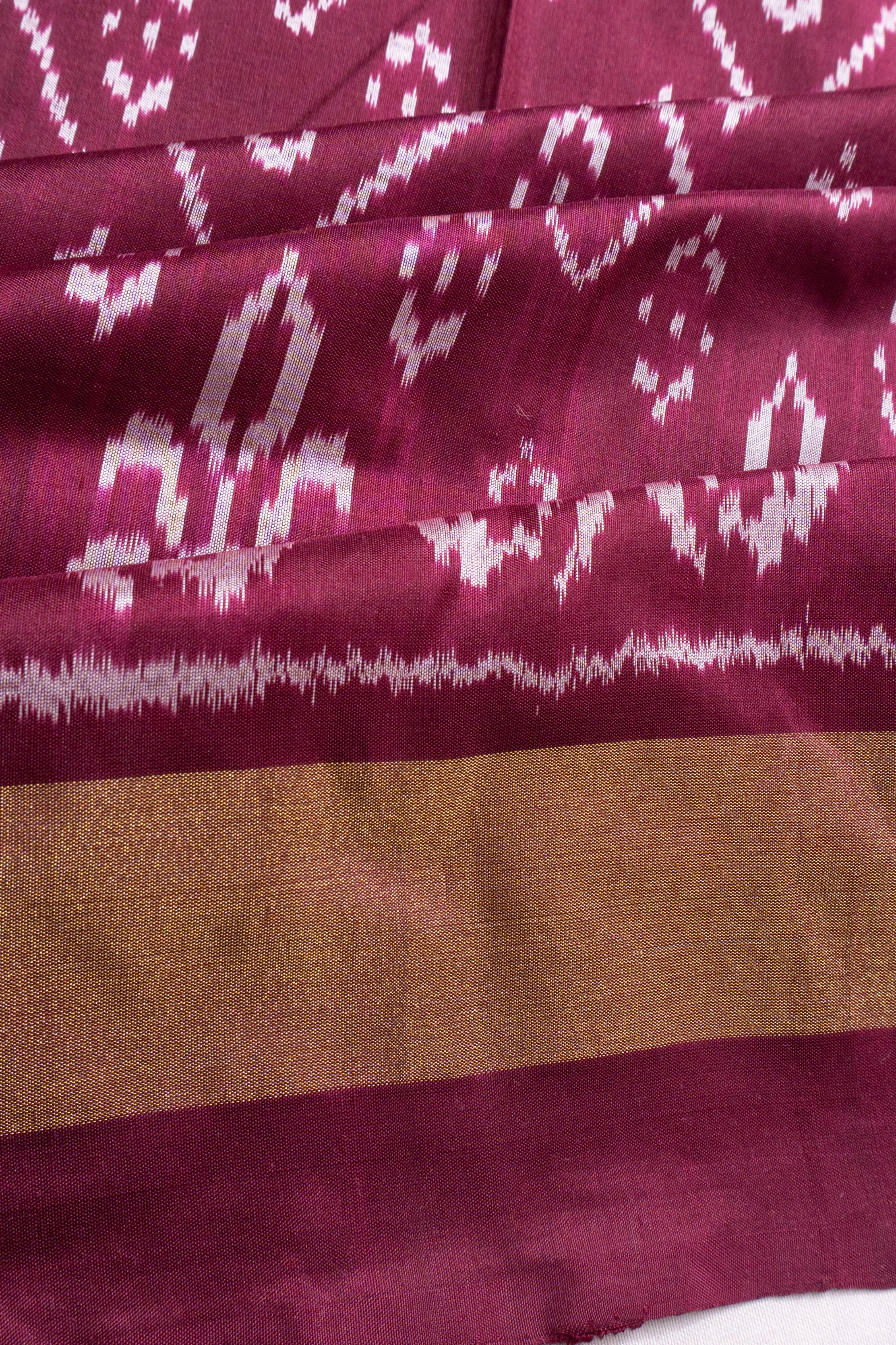 Pochampally Silk Ikat Maroon Saree