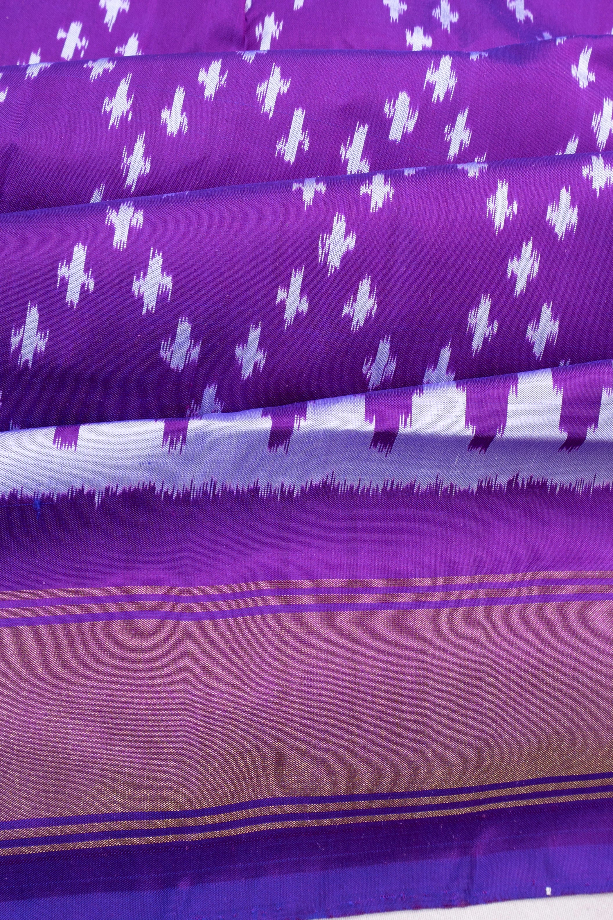 Pochampally Silk Ikat Violet Saree