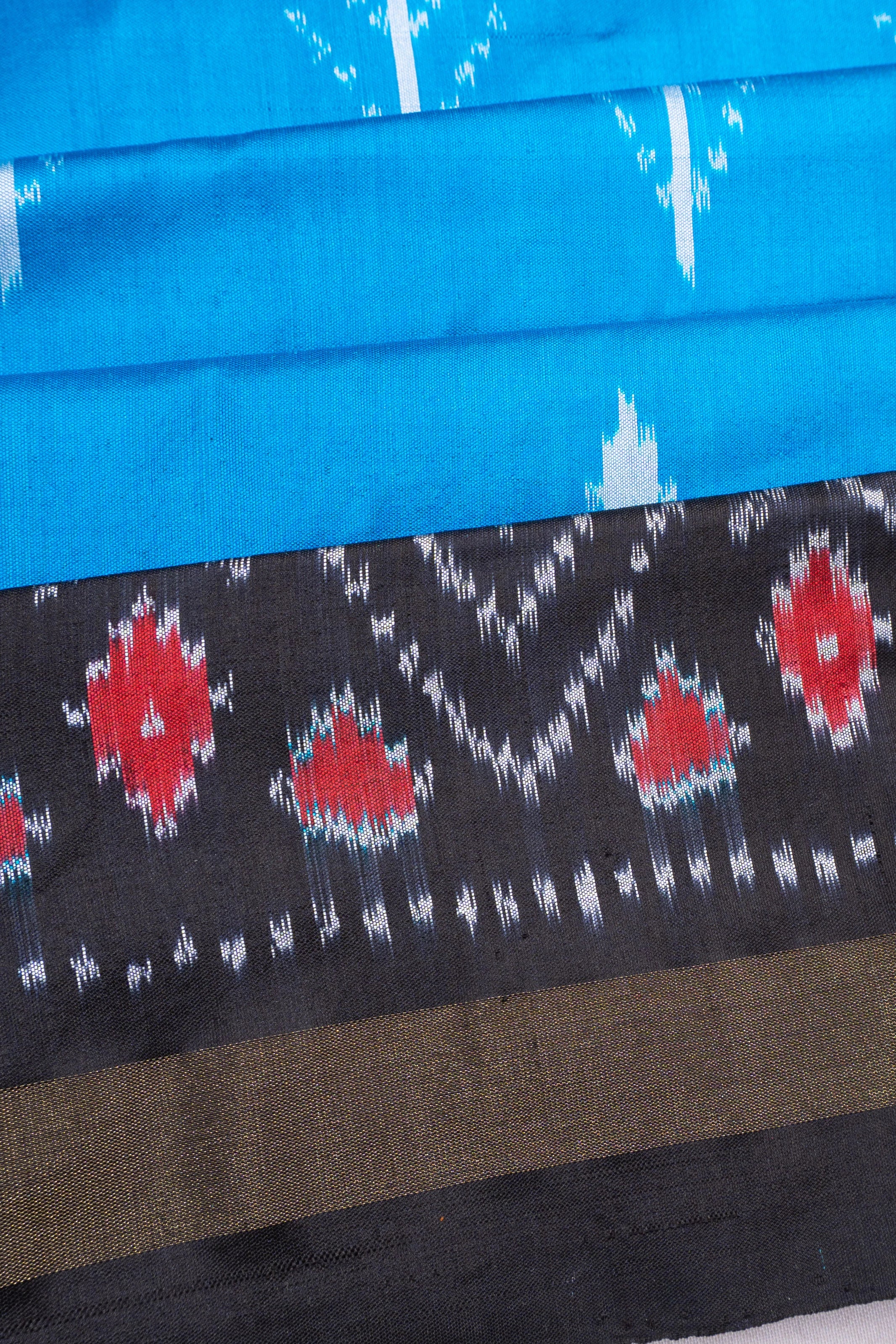 Pochampally Silk Ikat Sky Blue Saree
