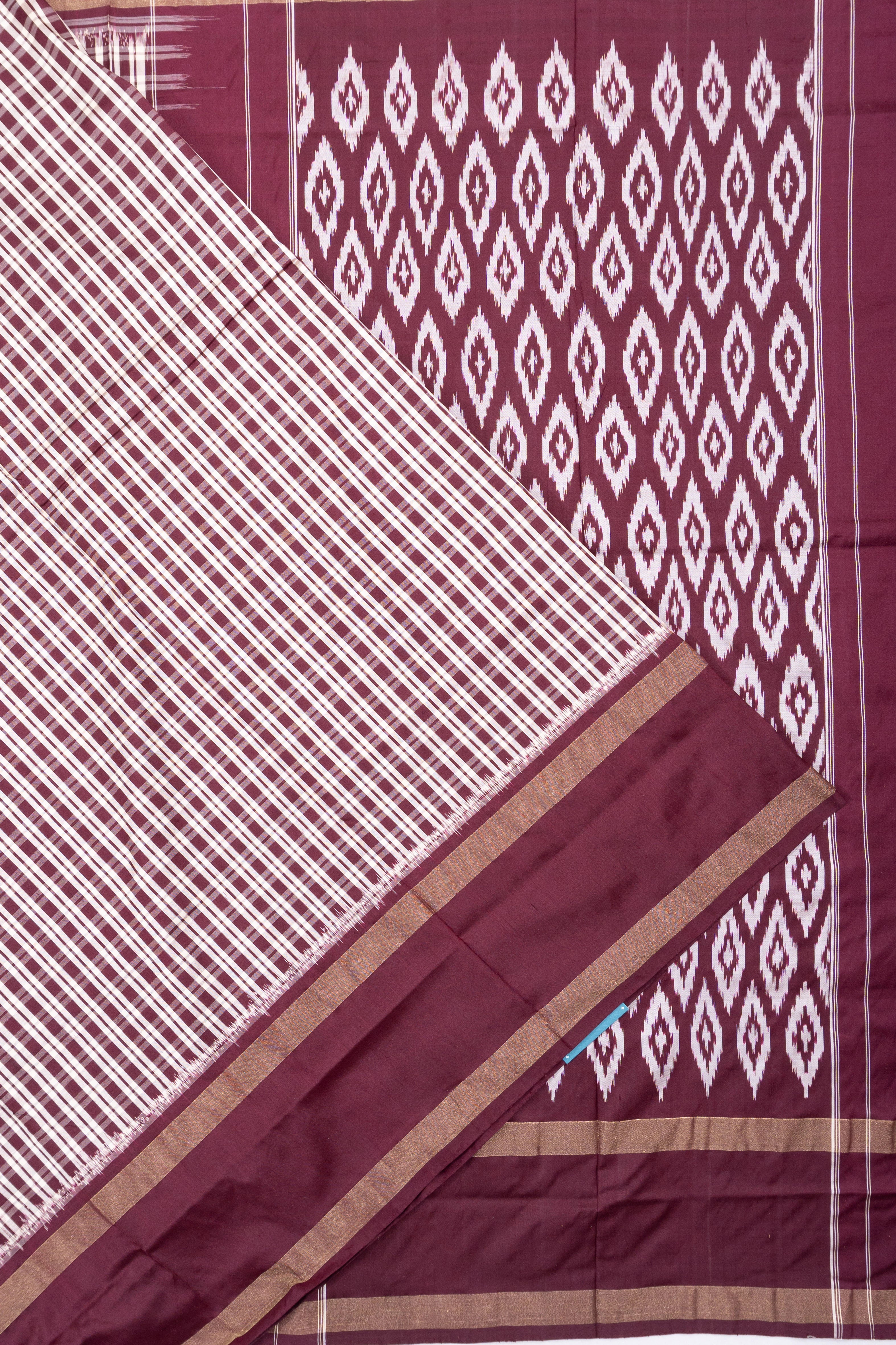 Pochampally Silk Ikat Maroon Saree