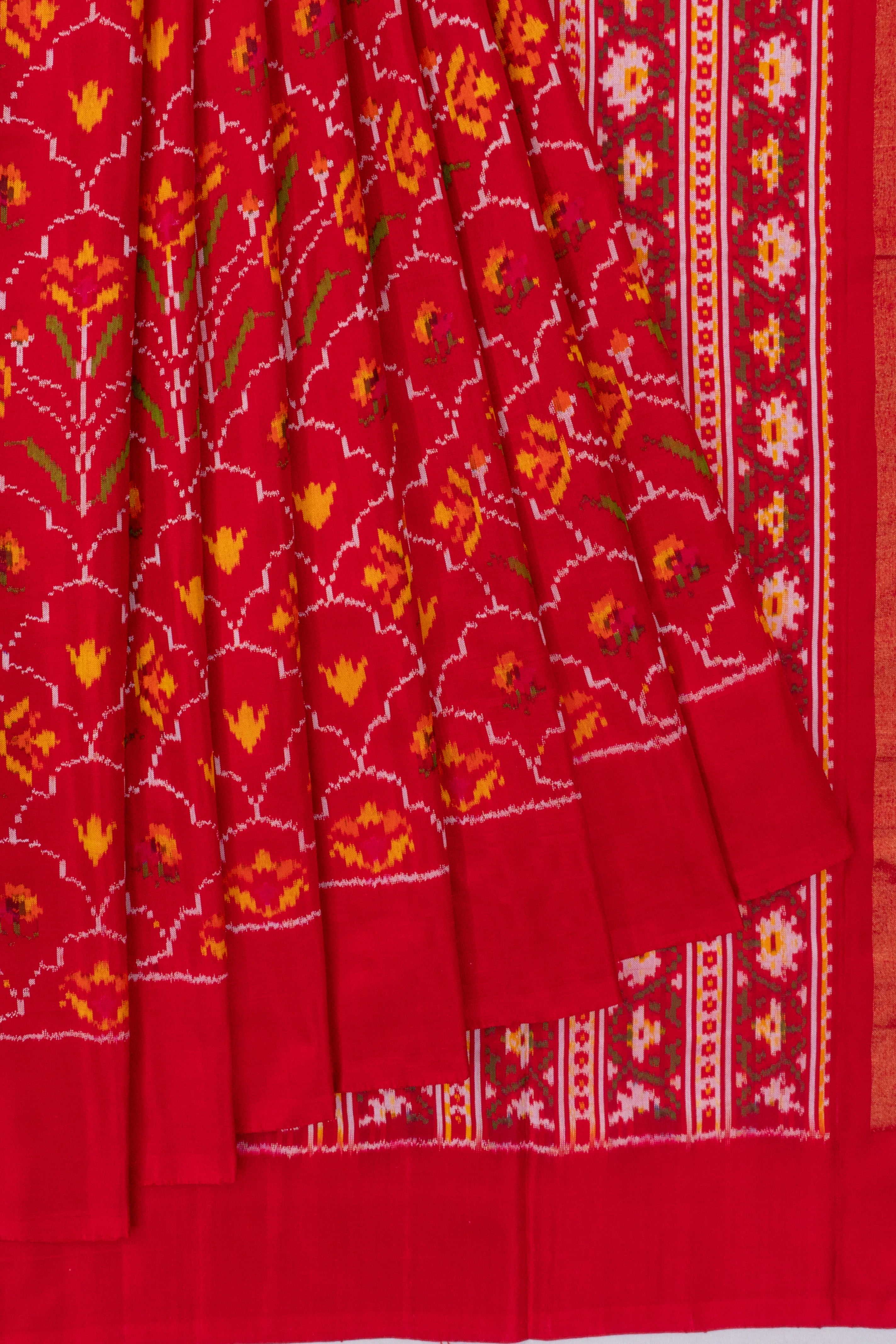 Pochampally Silk Ikat Red Saree