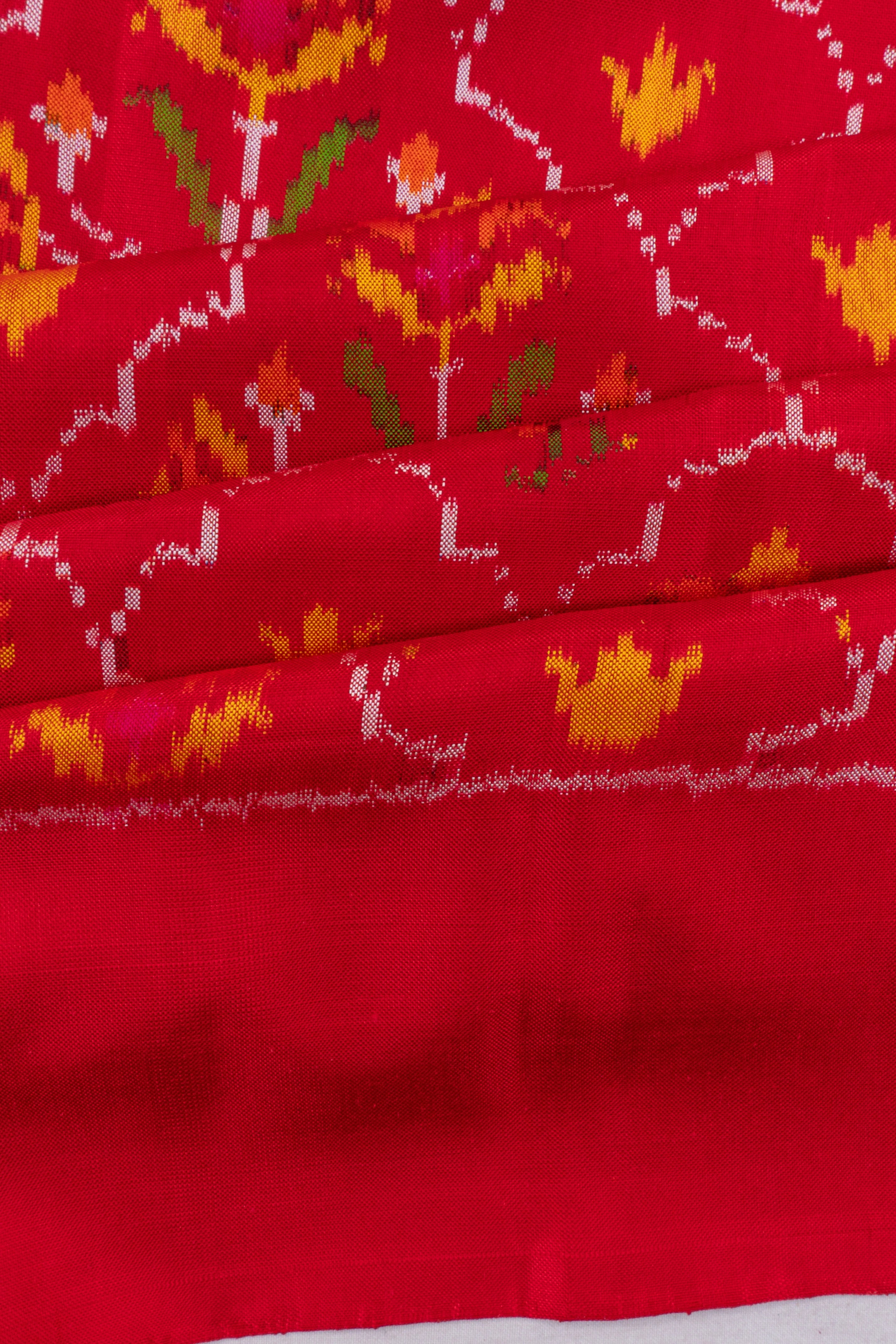 Pochampally Silk Ikat Red Saree
