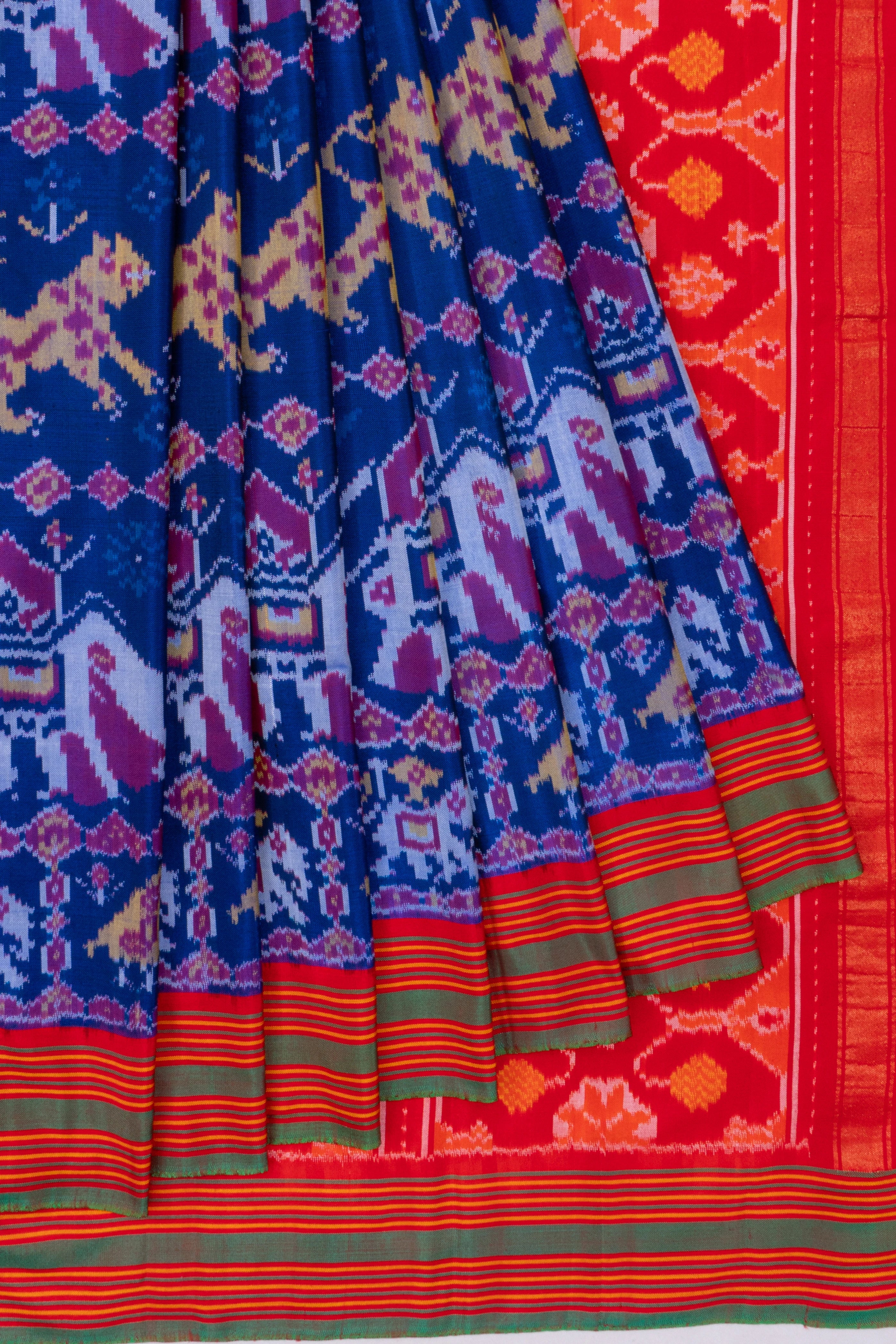 Pochampally Silk Ikat Dark Blue Saree