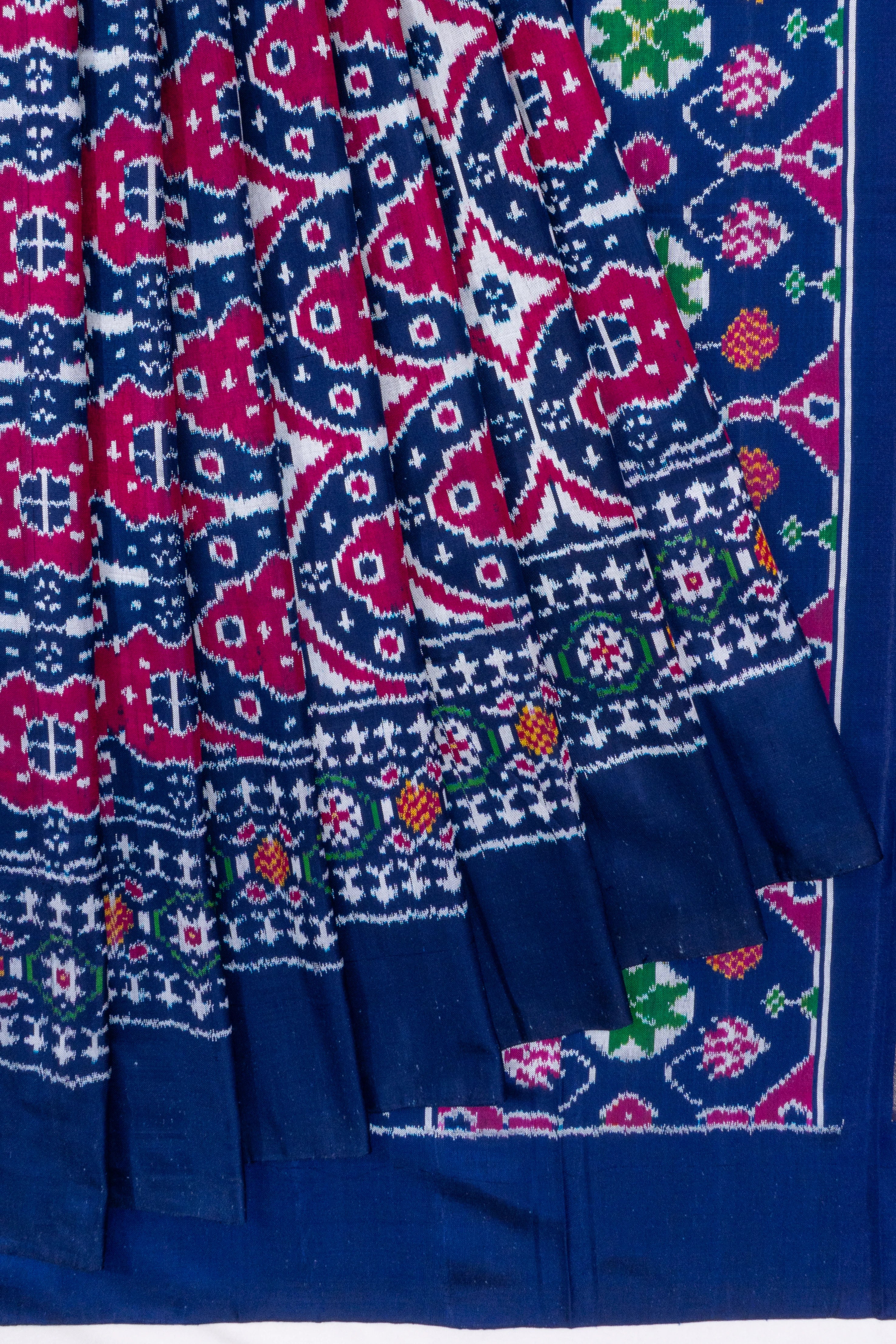 Pochampally Silk Ikat Blue Saree