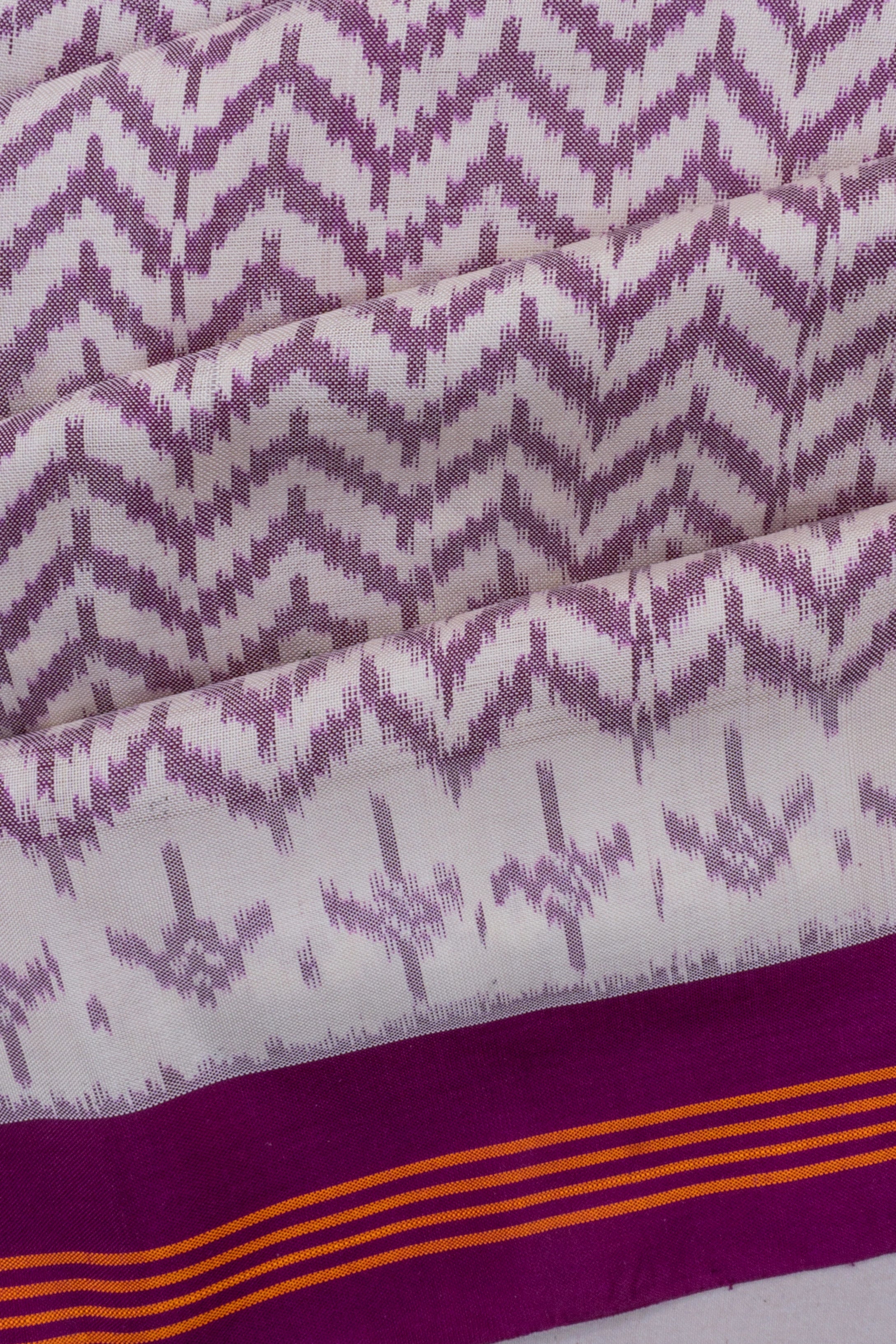 Pochampally Silk Ikat White Saree