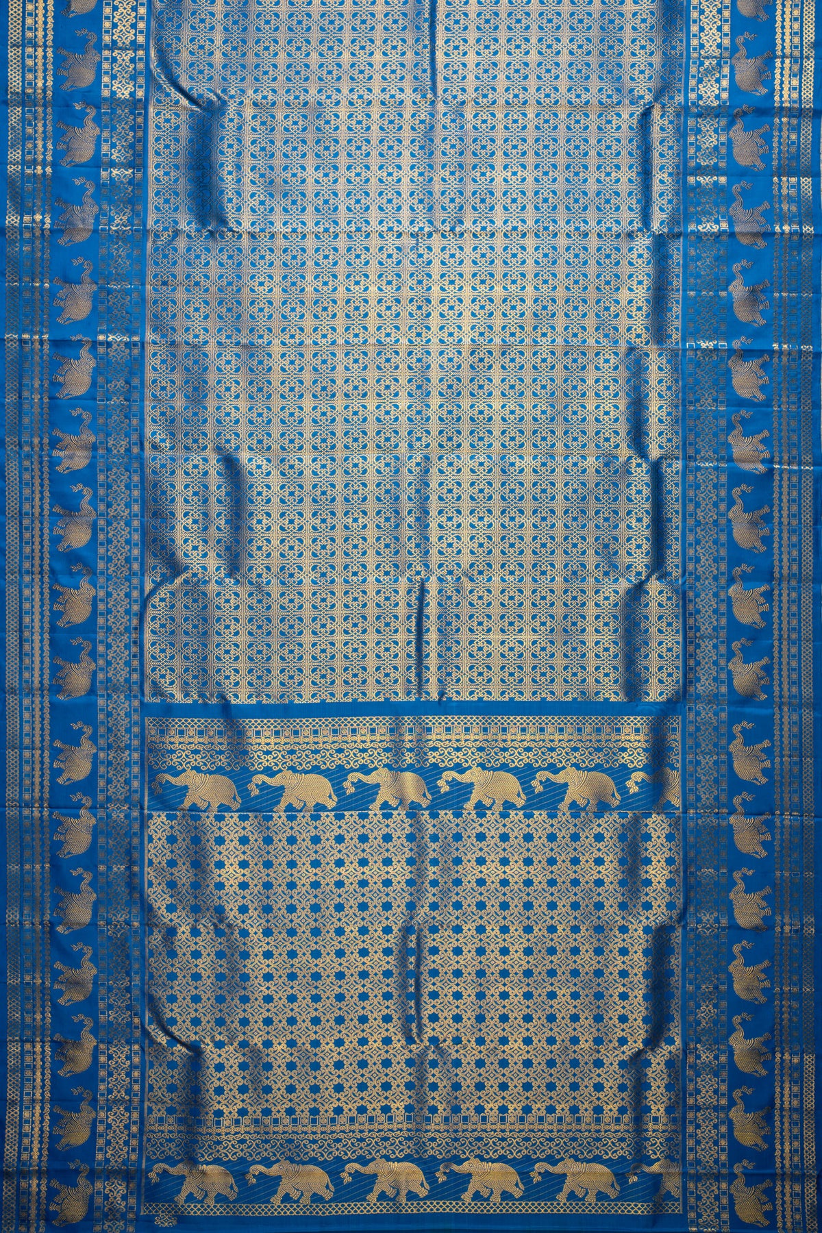 Kanchipuram Silk Brocade Blue Saree