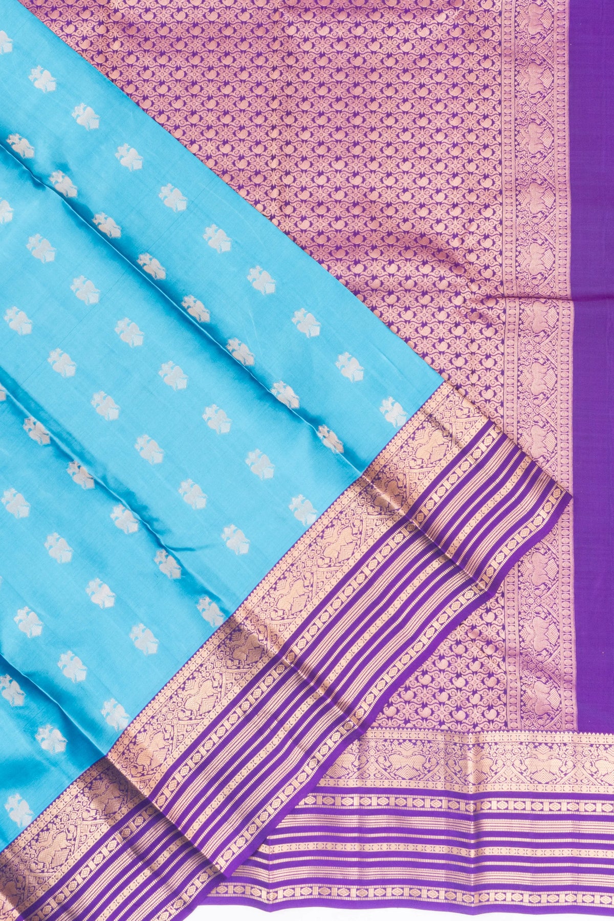 Coimbatore Soft Silk Butta Sky Blue Saree