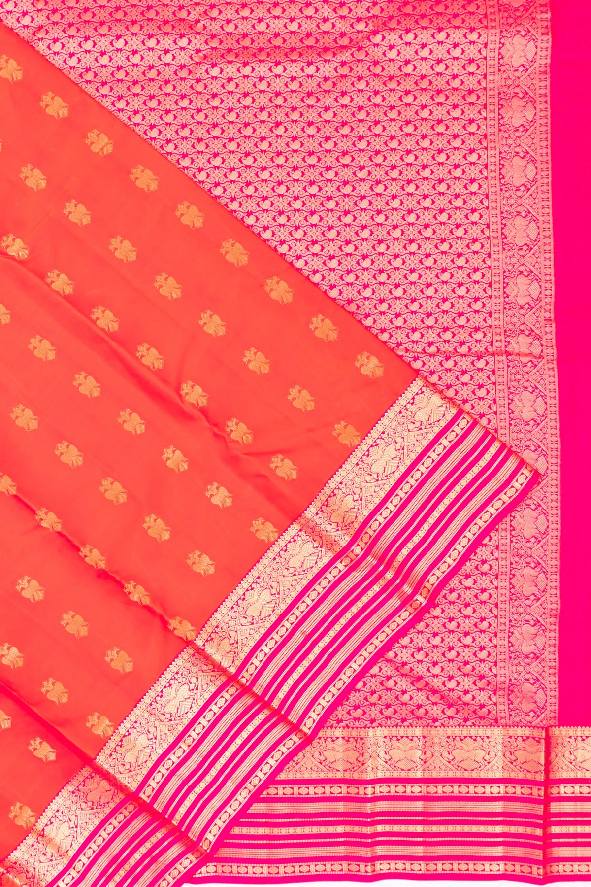 Coimbatore Soft Silk Butta Orange Saree