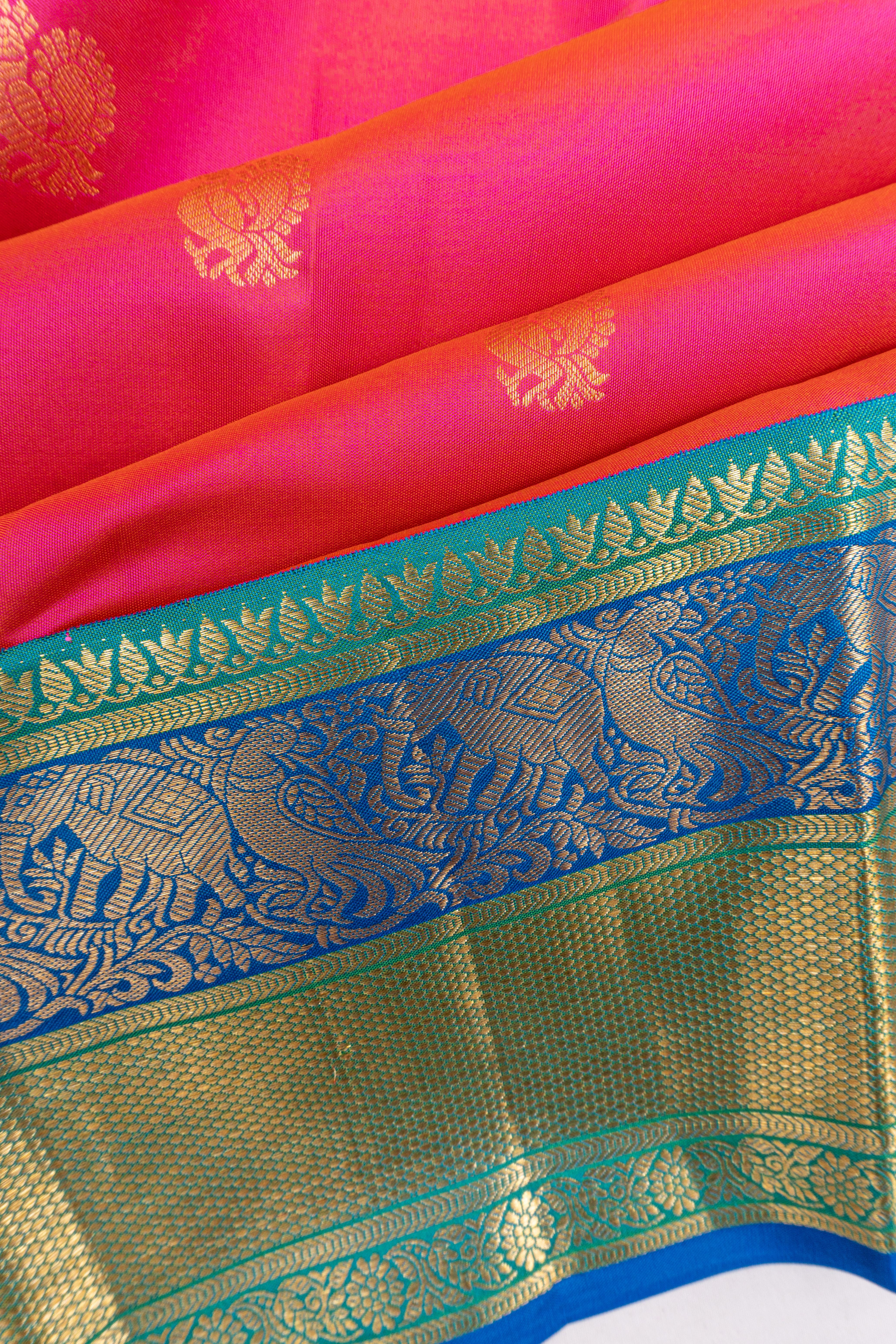 Gadwal Silk Butta Pink Saree