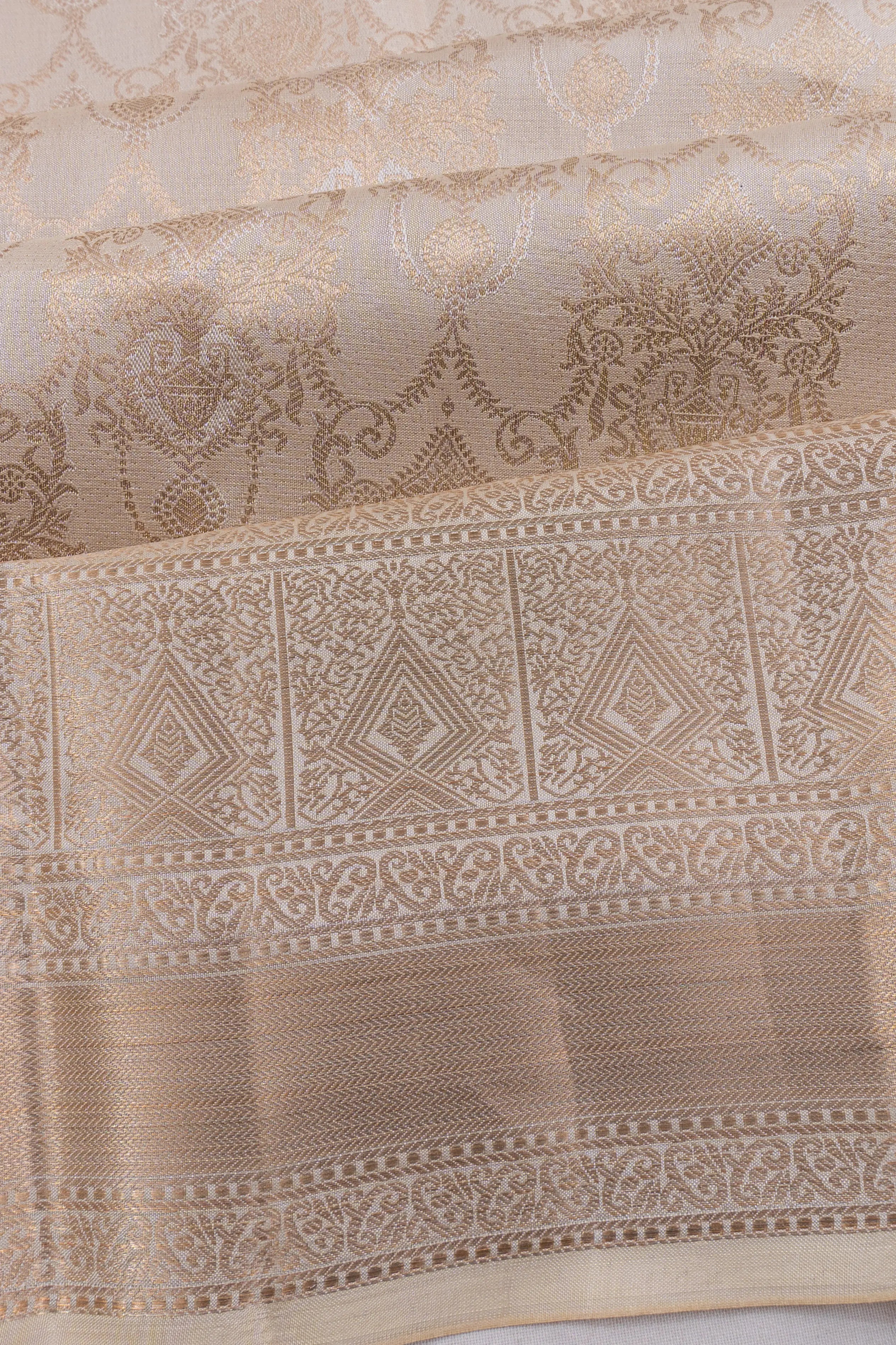 Taranga Kanchi Silk Brocade Beige Saree