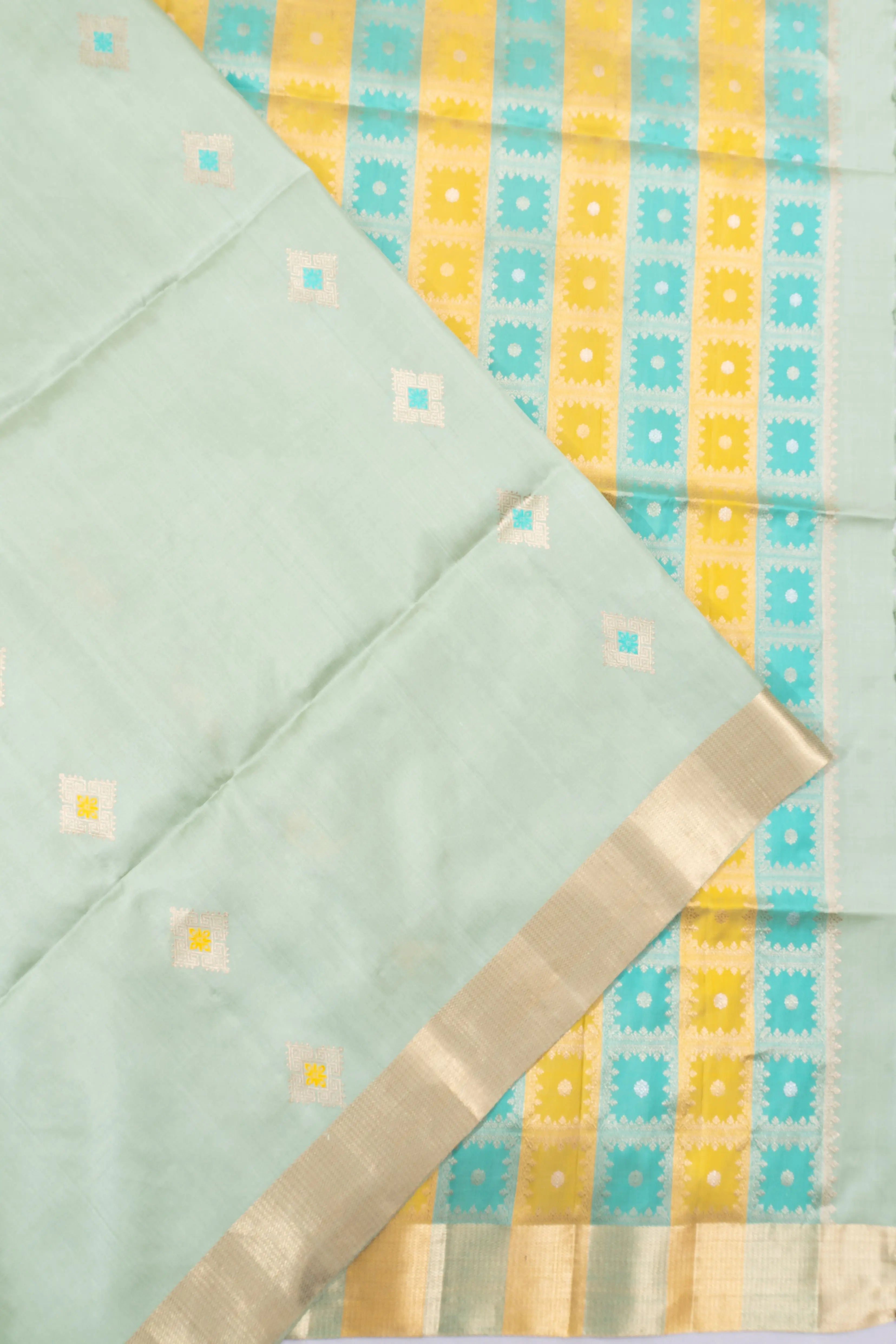 Coimbatore Soft Silk Butta Sage Blue Saree