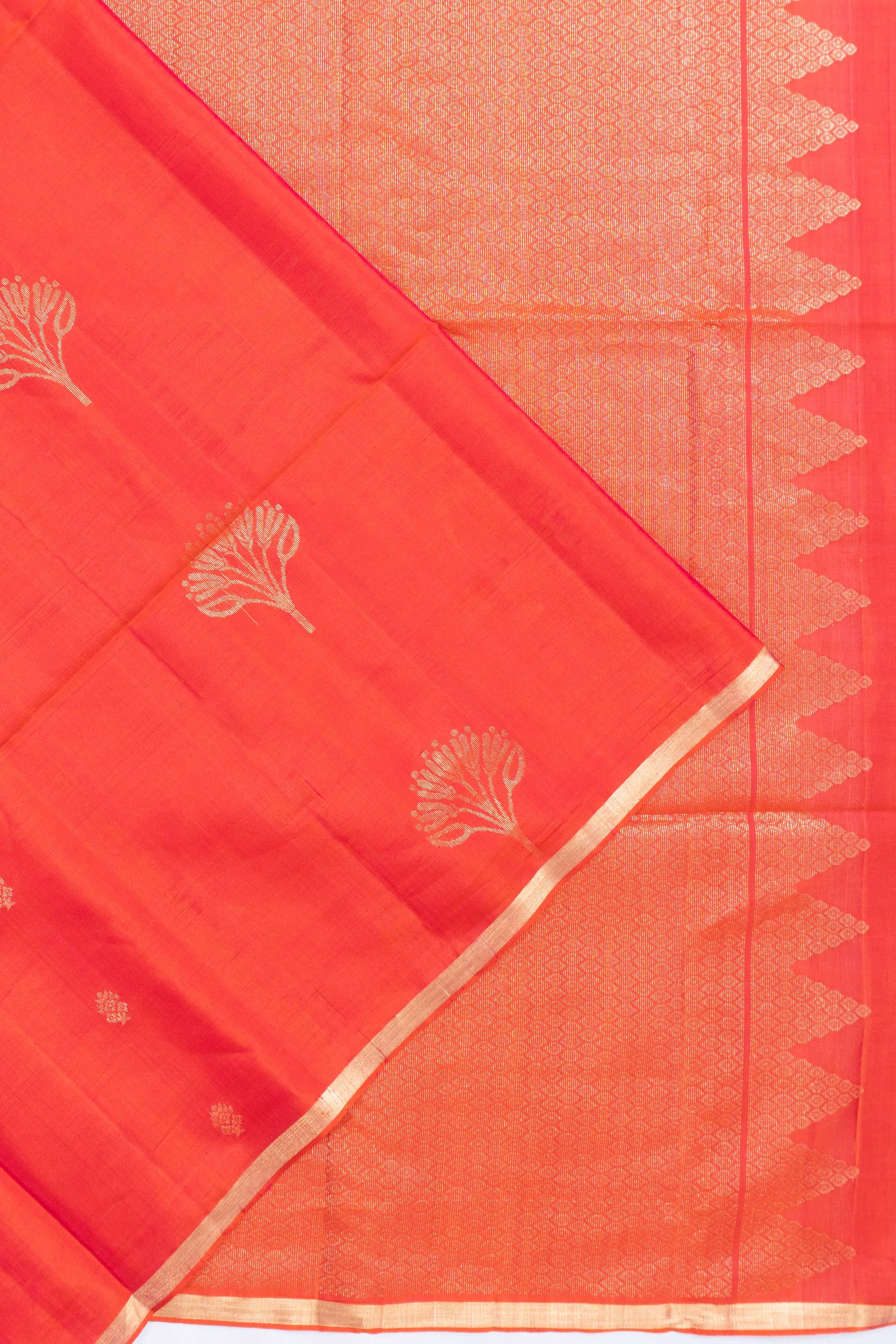 Coimbatore Soft Silk Butta Orange Saree