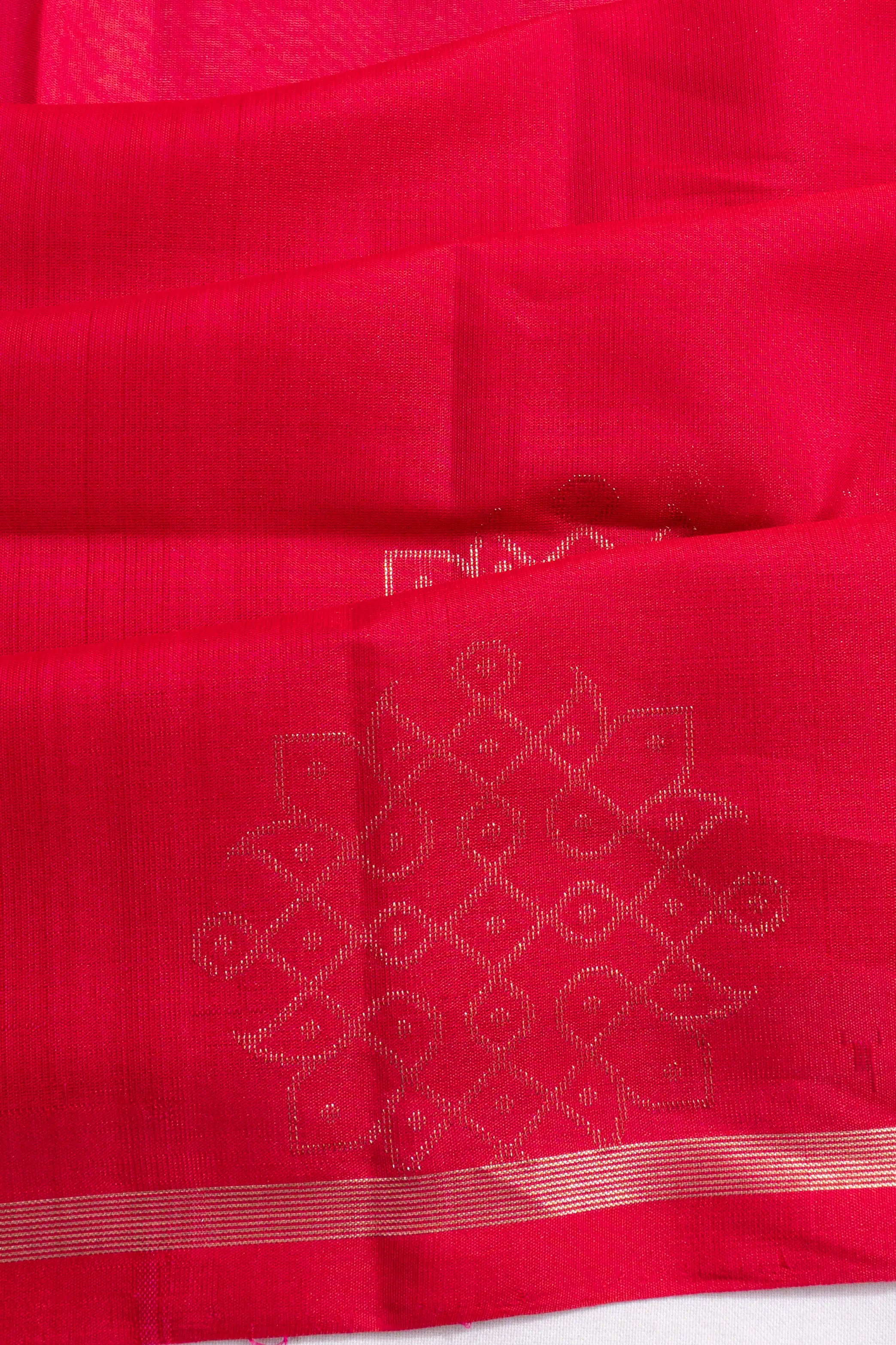 Coimbatore Soft Silk Butta Red Saree