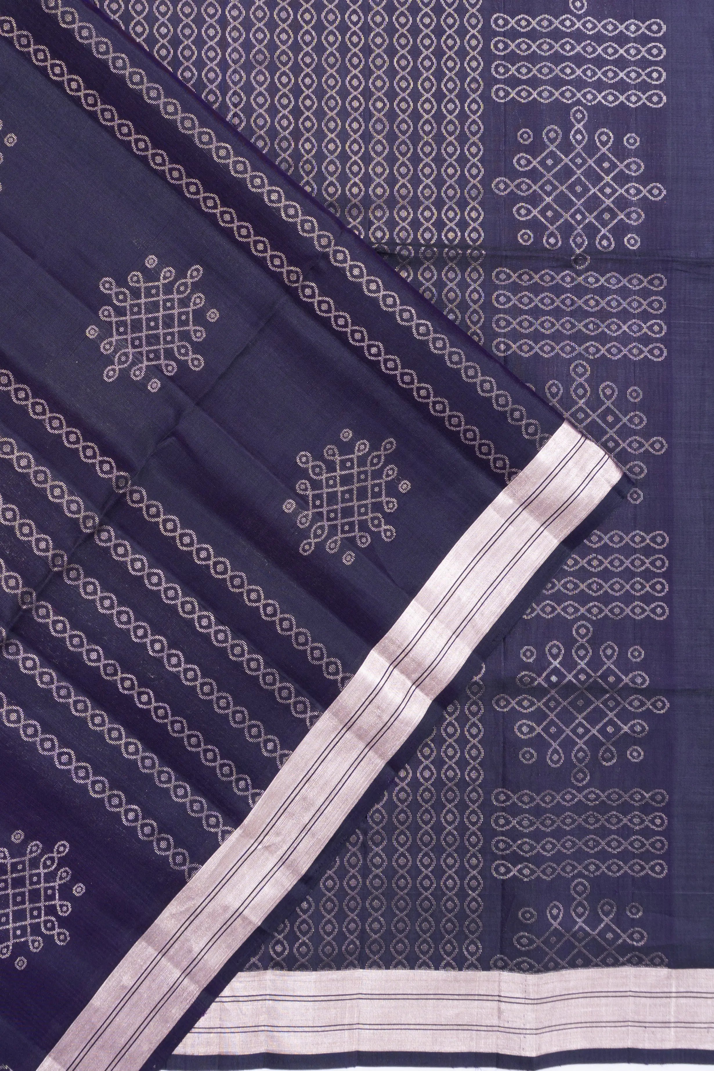 Coimbatore Soft Silk Butta Dark Blue Saree