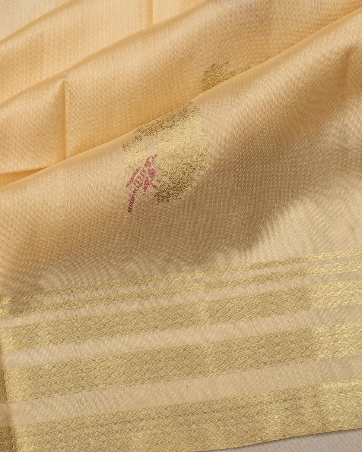 Coimbatore Soft Silk Butta Beige Saree