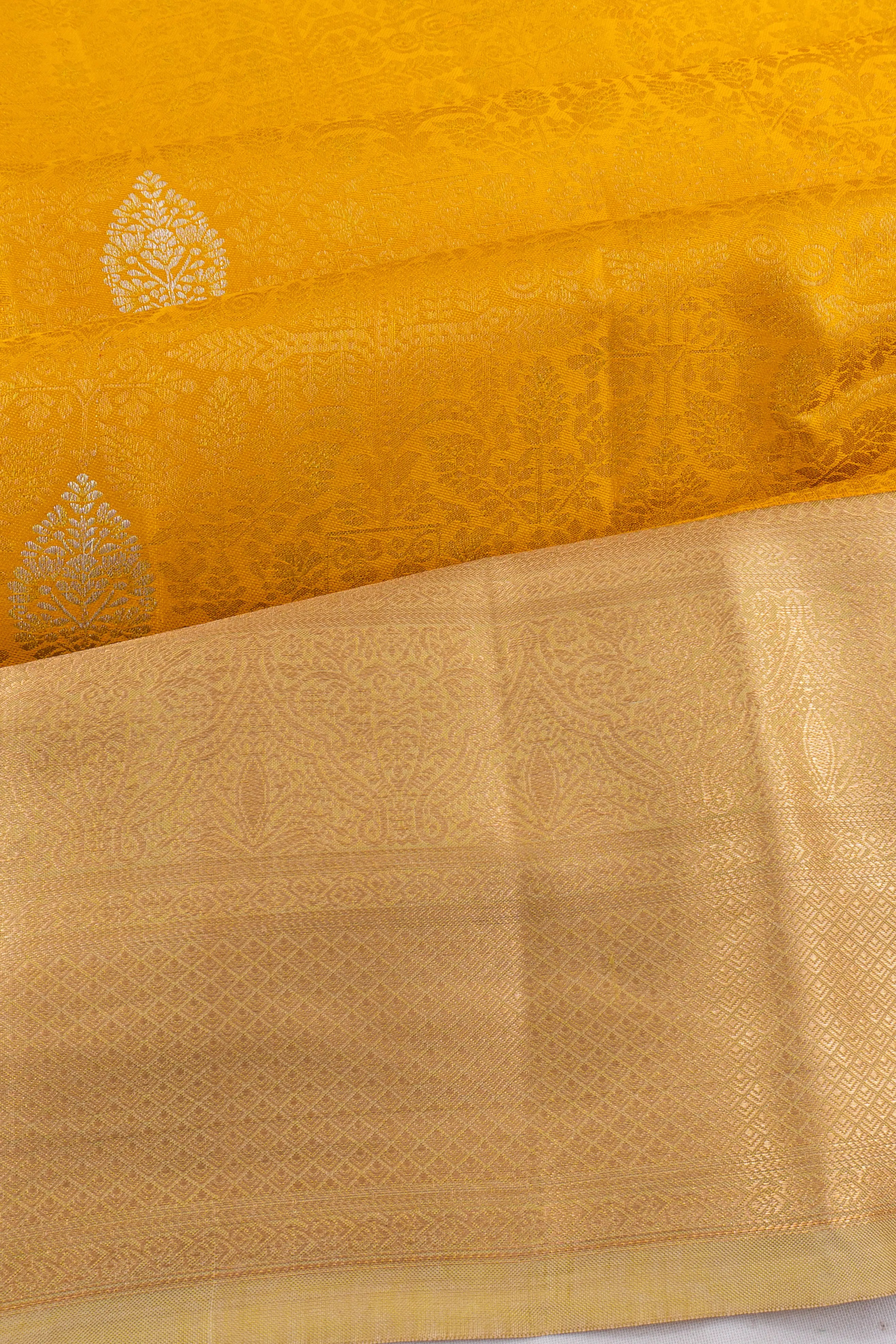 Taranga Kanchi Silk Brocade Mehendi Green Saree