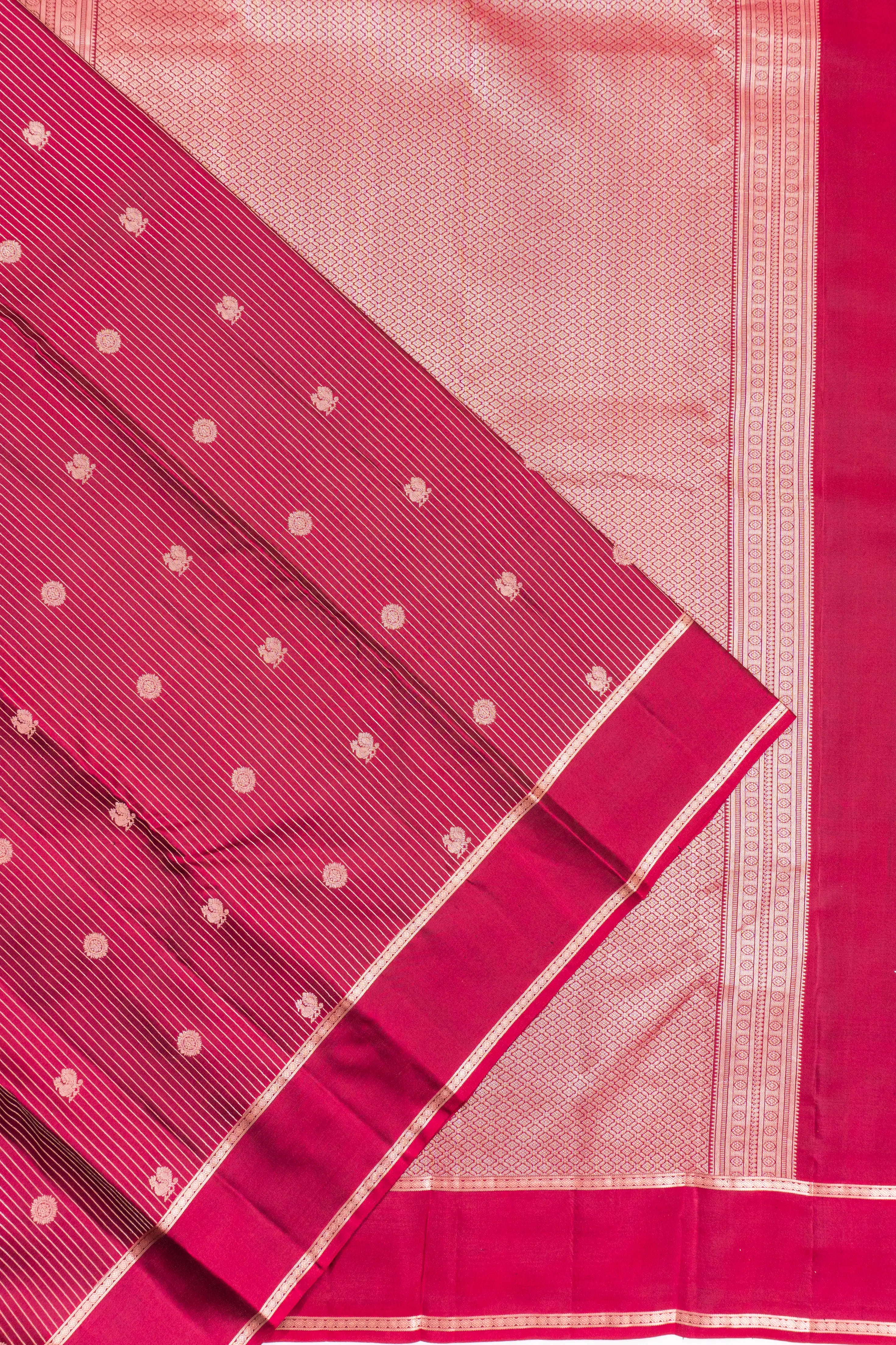 Coimbatore Soft Silk Lines And Butta Red Saree