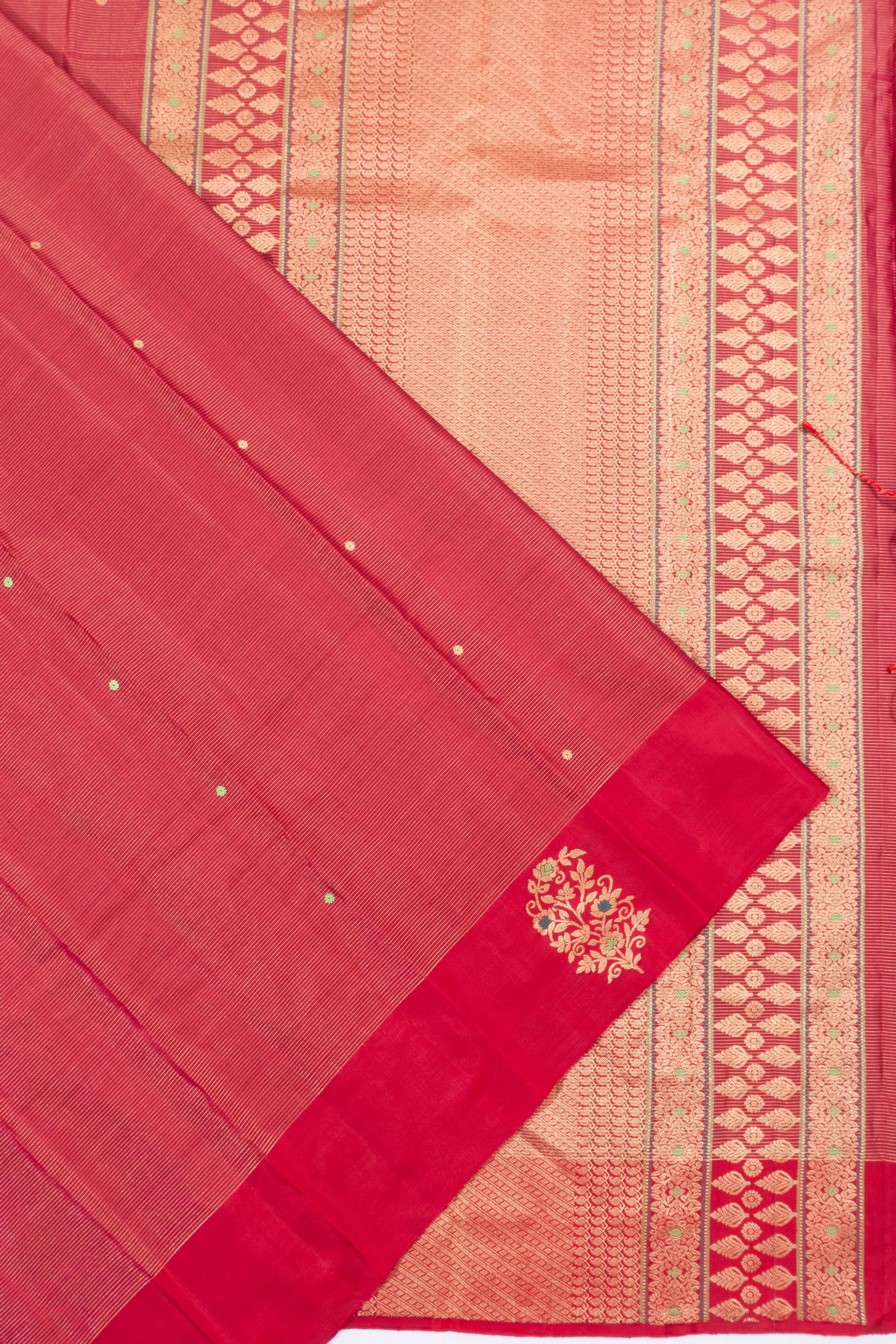 Coimbatore Soft Silk Lines And Butta Red Saree