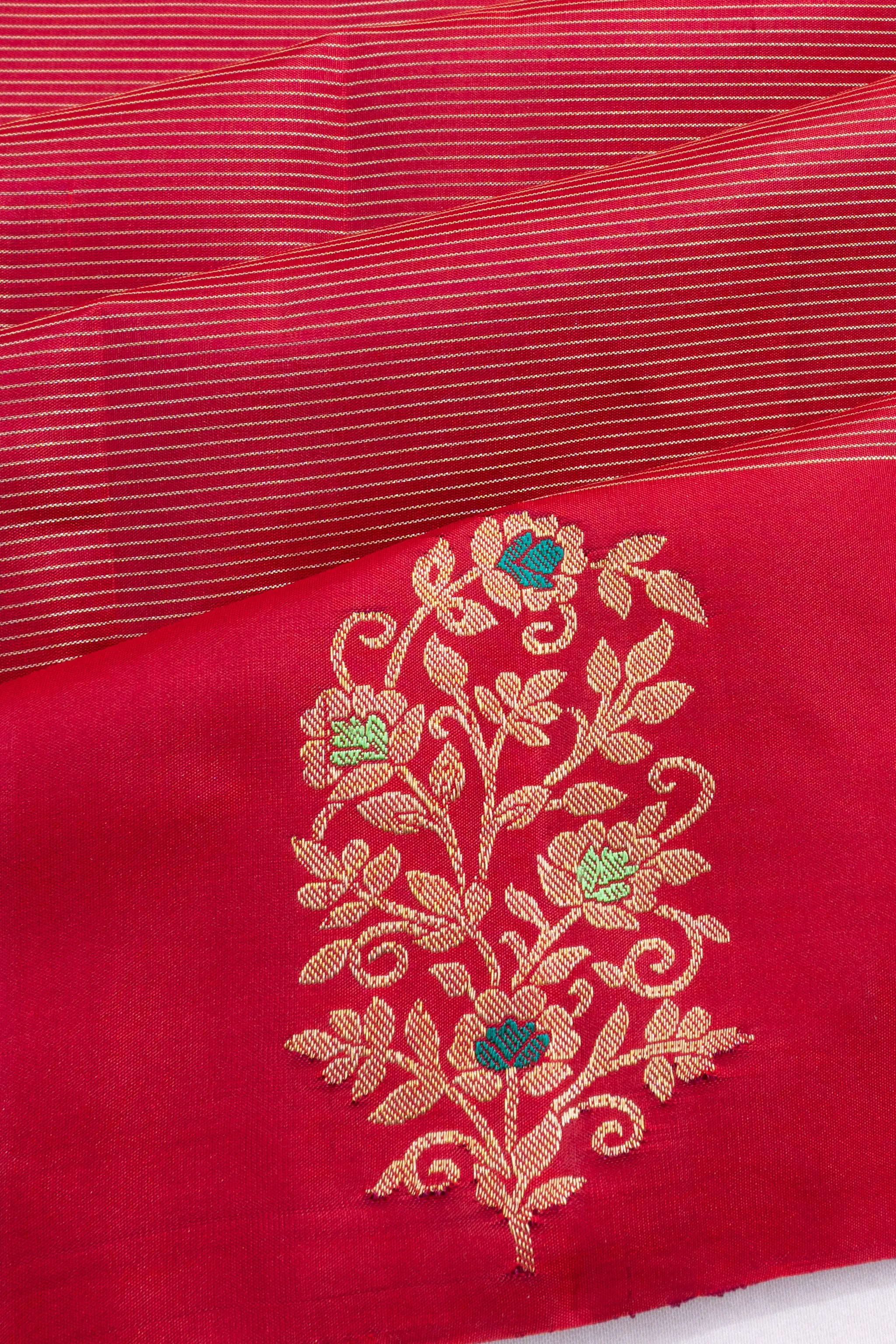 Coimbatore Soft Silk Lines And Butta Red Saree