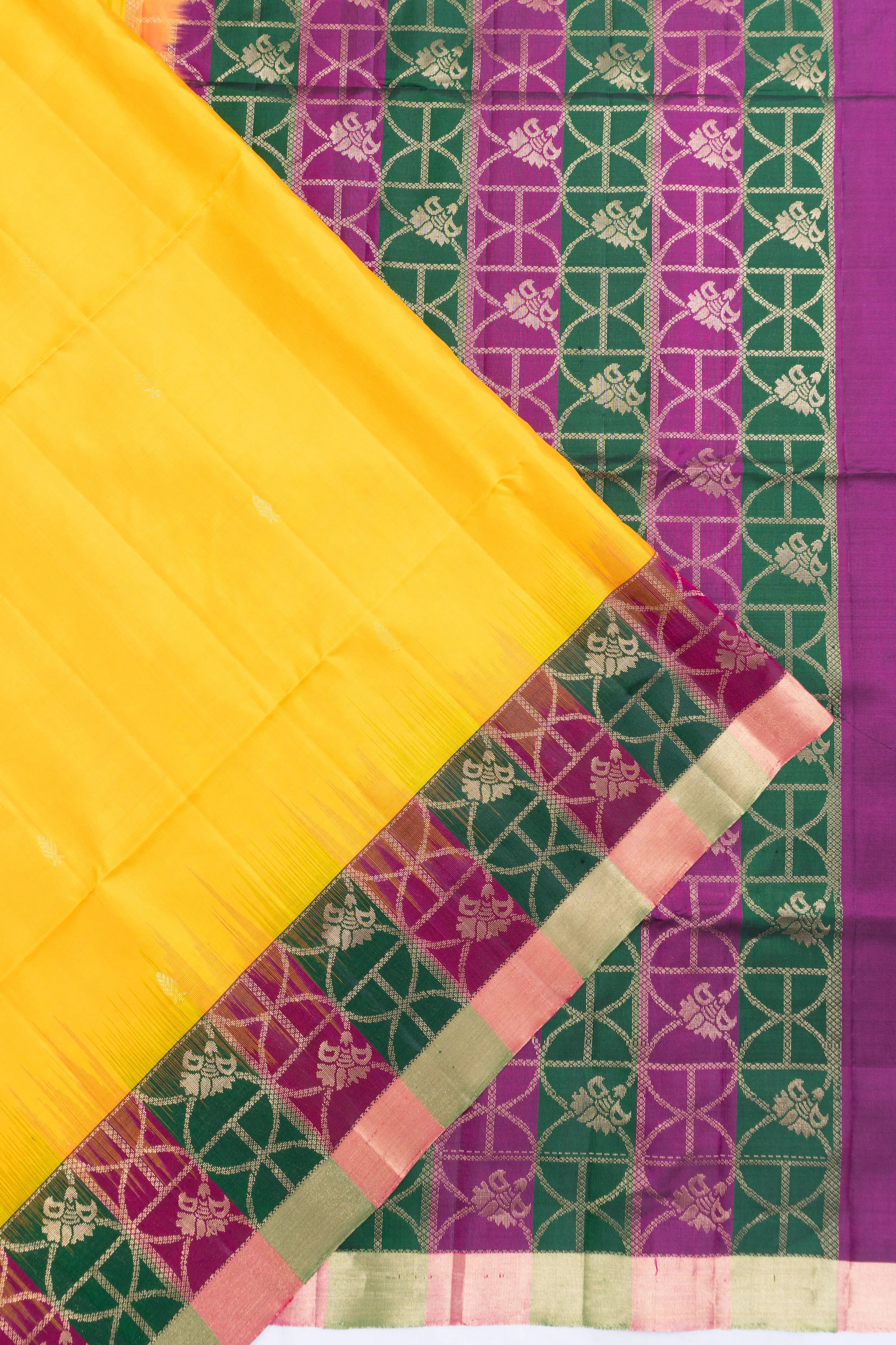 Coimbatore Soft Silk Butta Yellow Saree