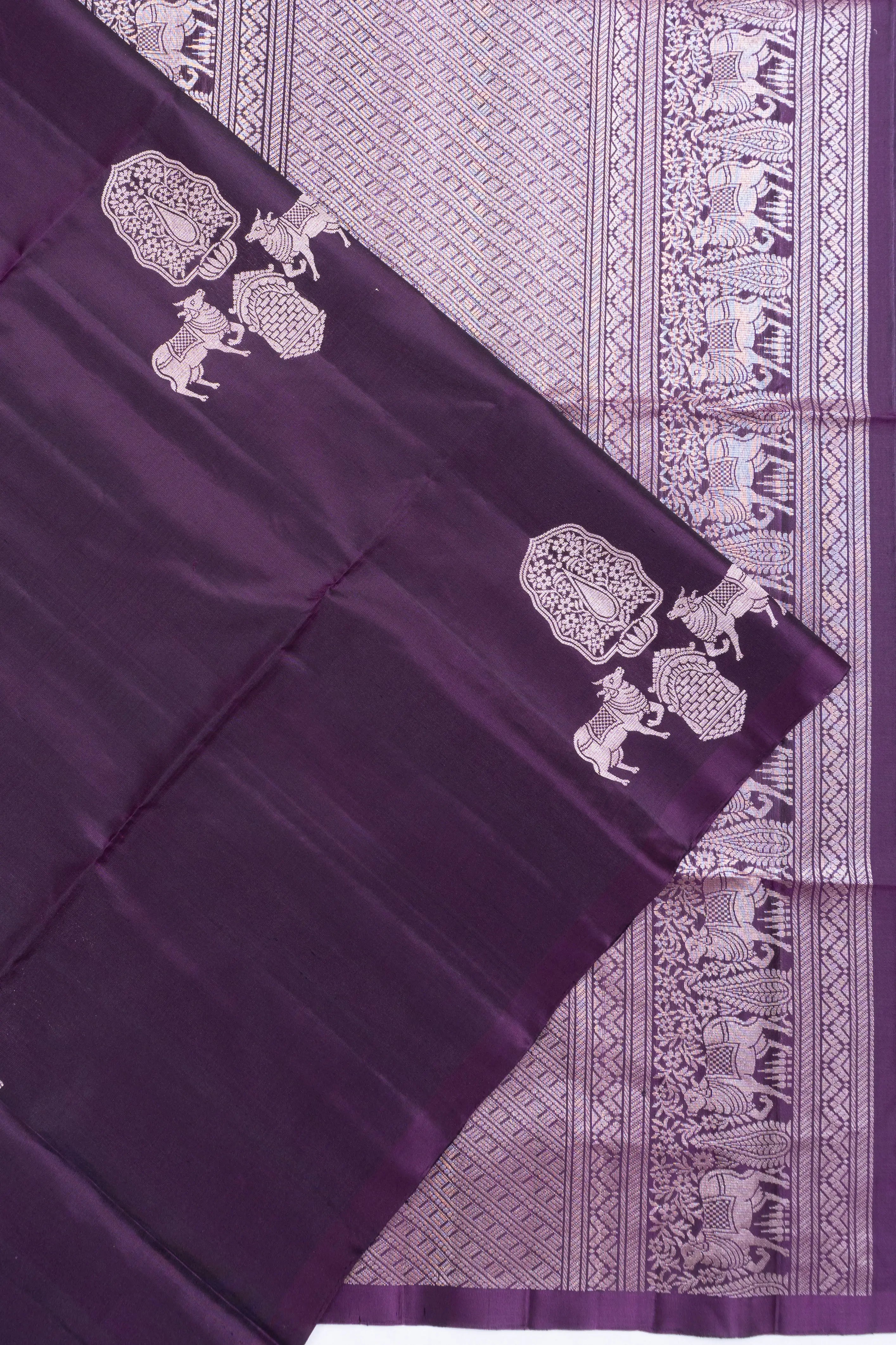 Coimbatore Soft Silk Butta Deep Purple Saree