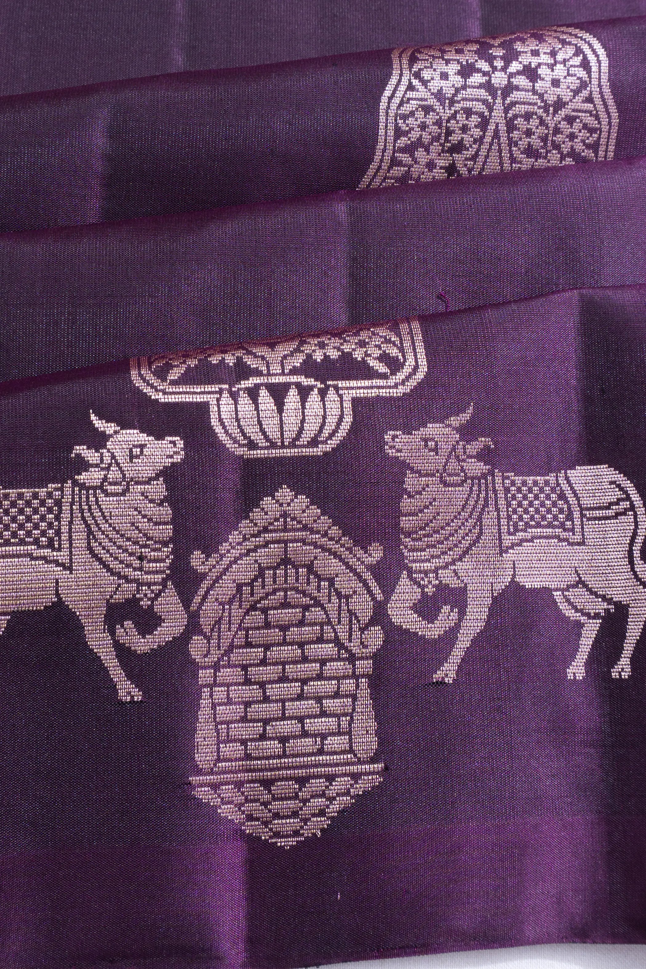 Coimbatore Soft Silk Butta Deep Purple Saree