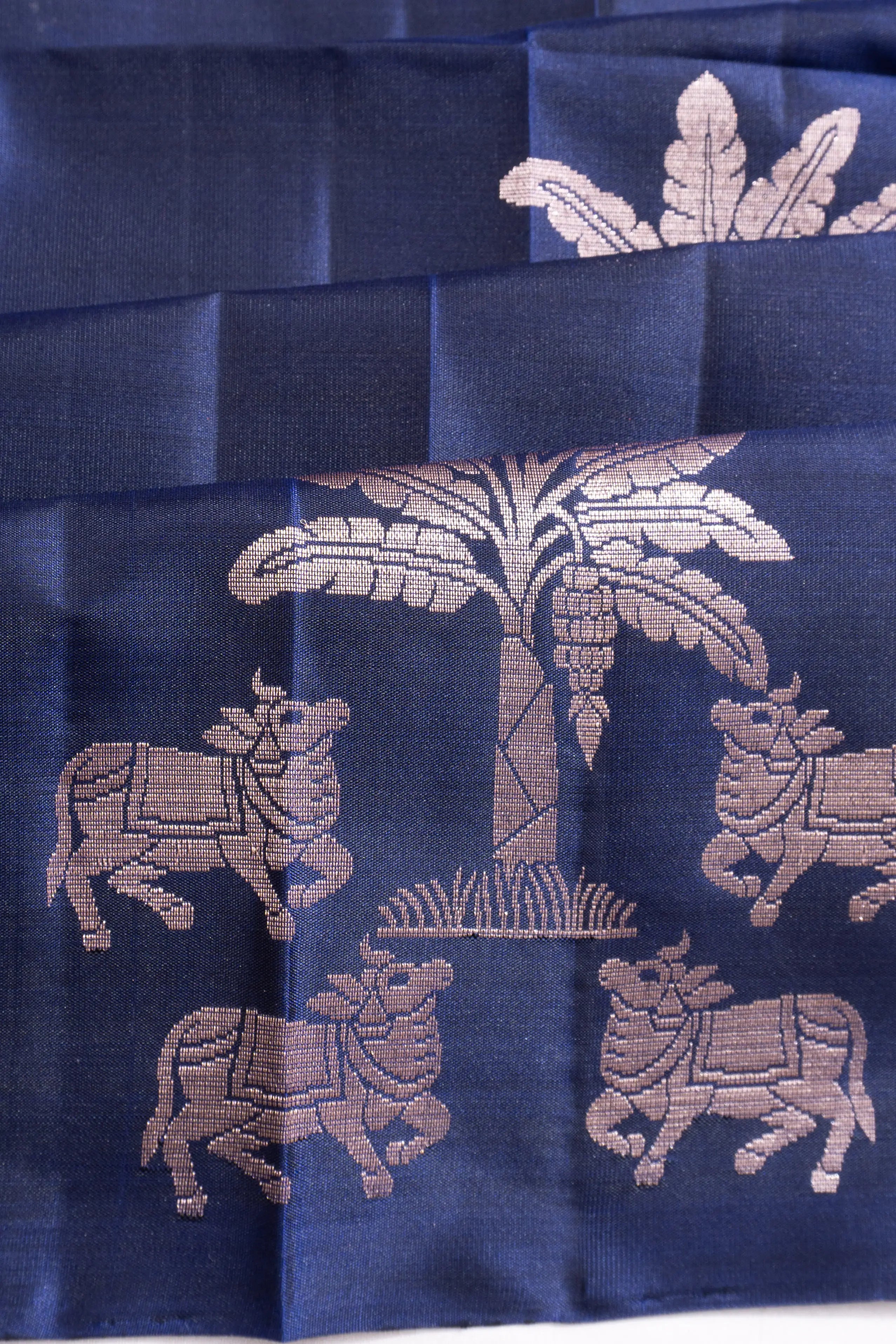 Coimbatore Soft Silk Butta Dark Blue Saree
