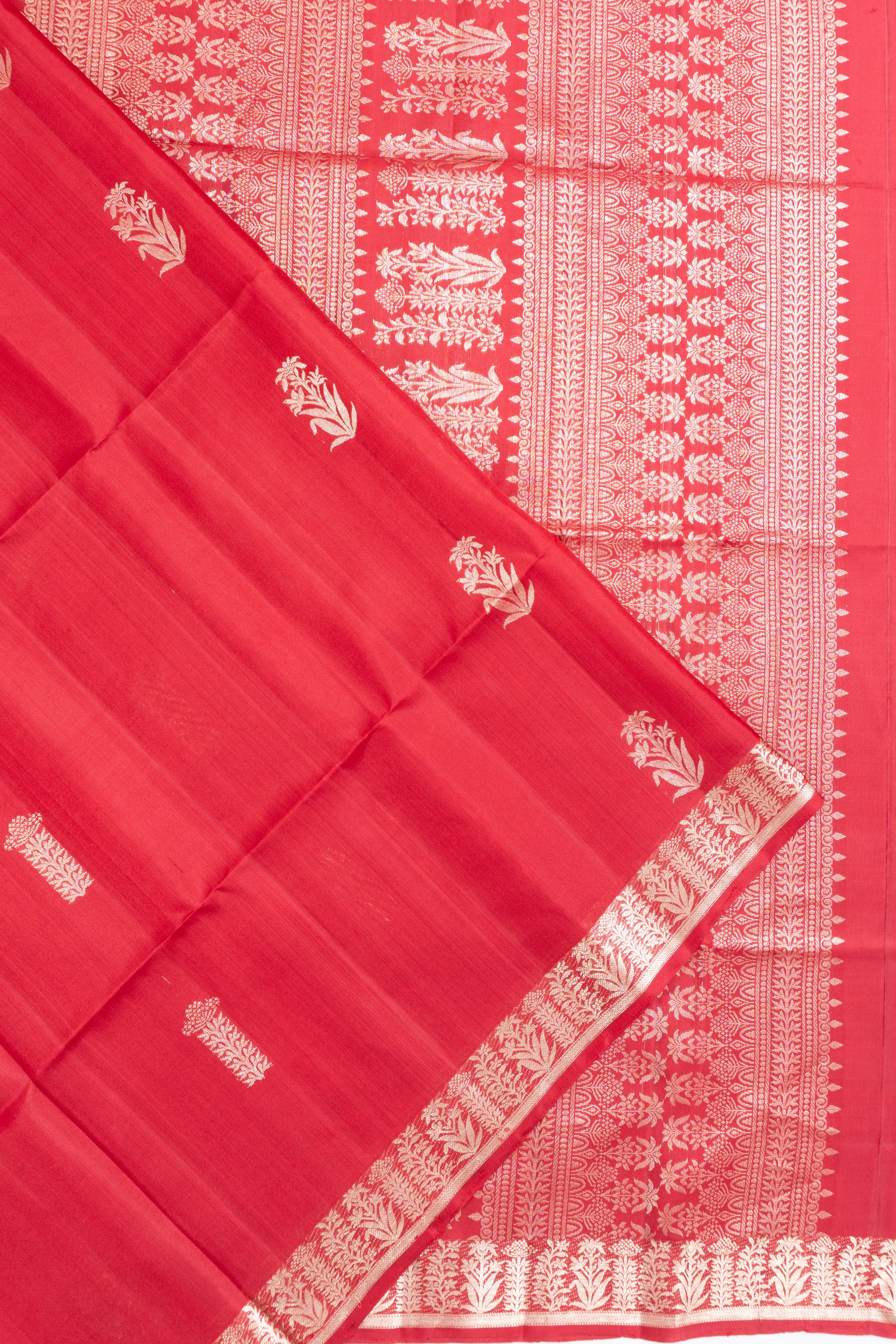 Coimbatore Soft Silk Butta Red Saree