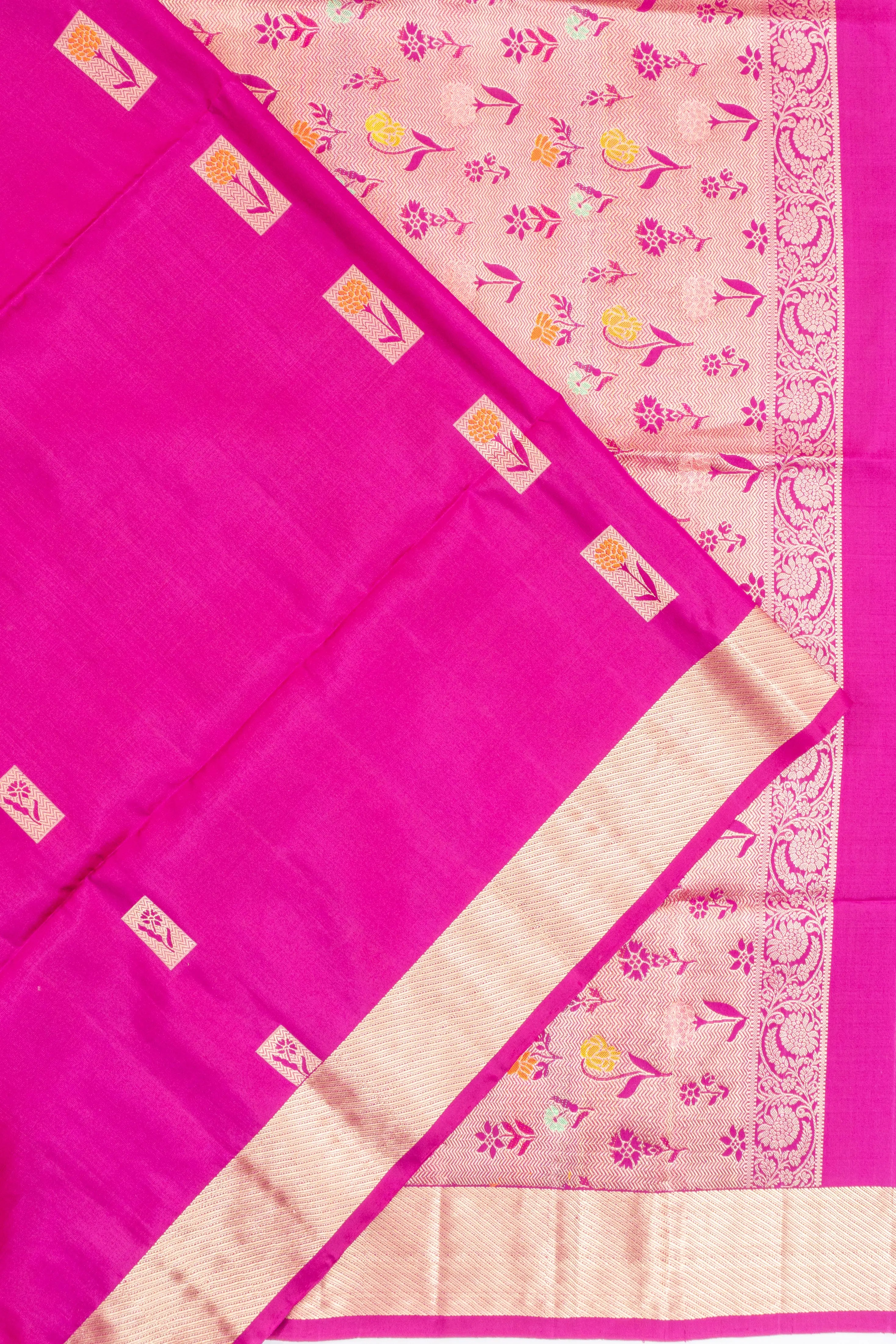 Coimbatore Soft Silk Butta Hot Pink Saree