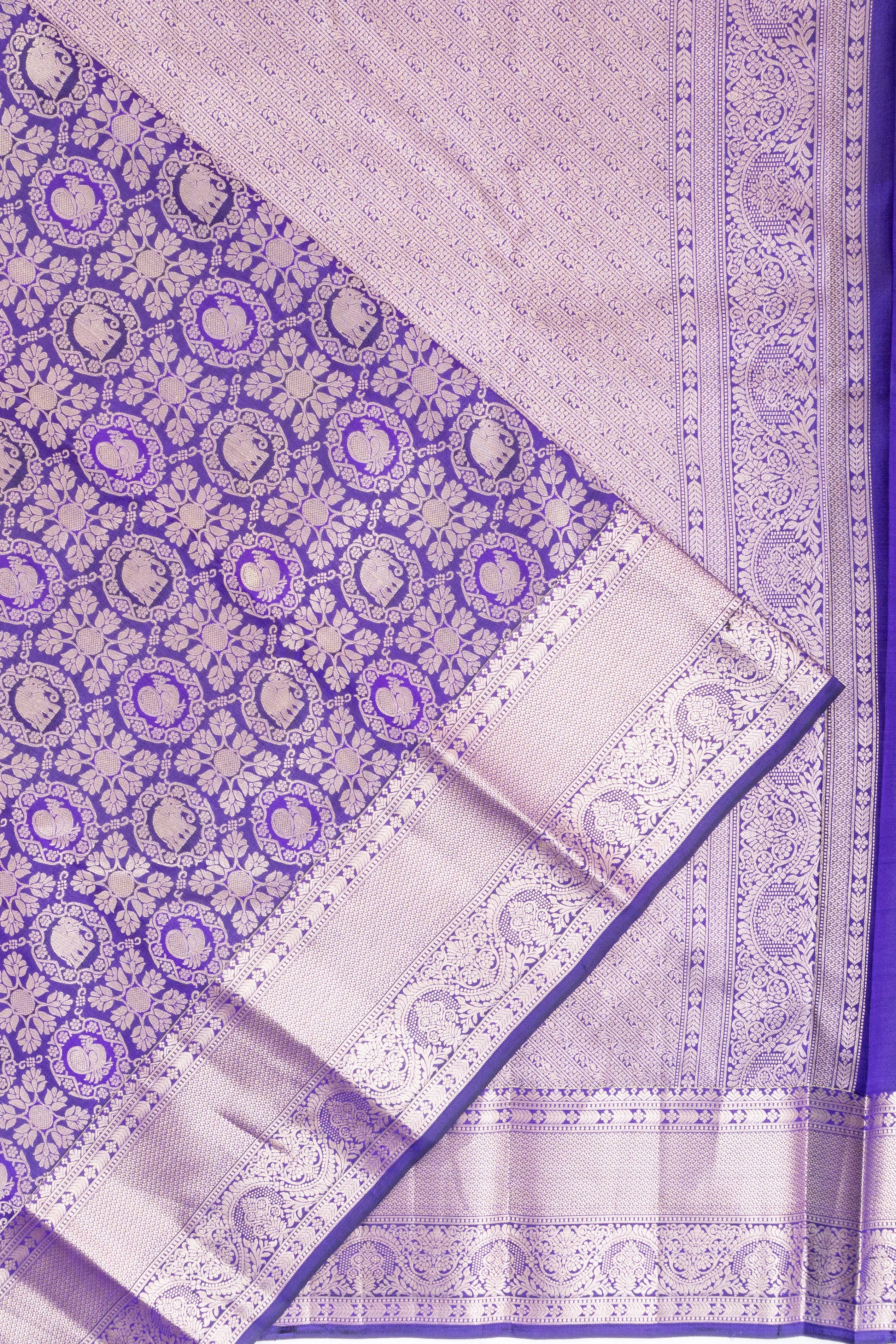Taranga Kanchi Silk Brocade Violet Saree