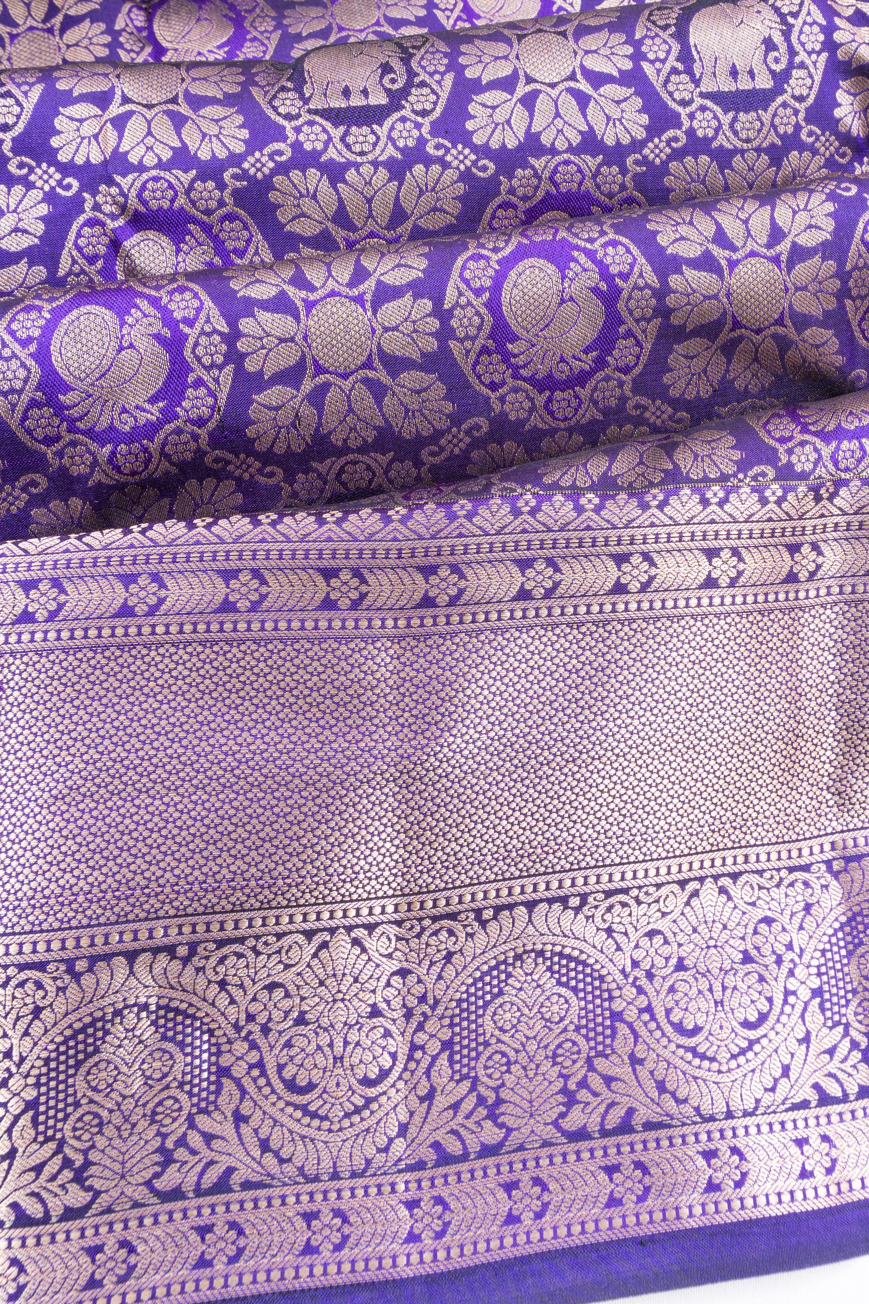 Taranga Kanchi Silk Brocade Violet Saree