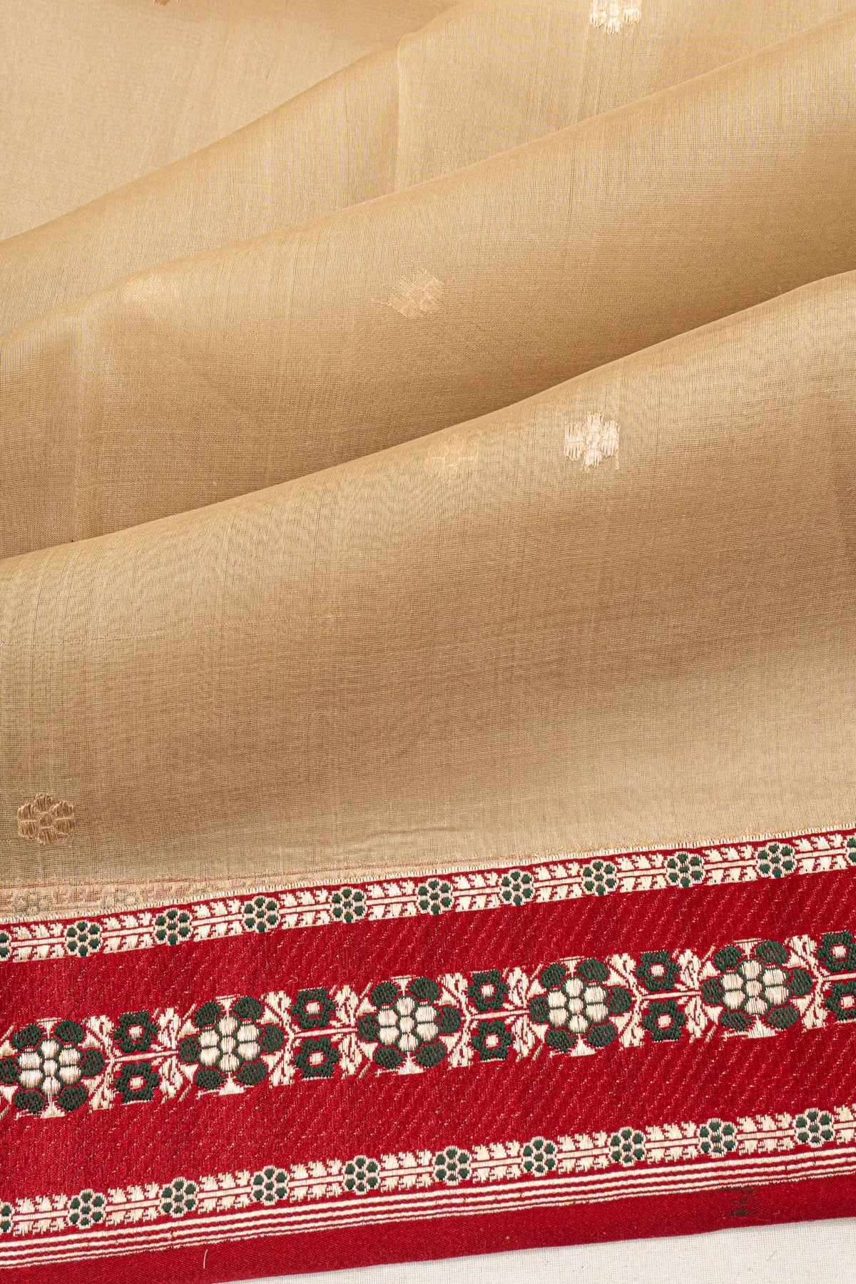 Banarasi Kora Organza Butta Beige Saree