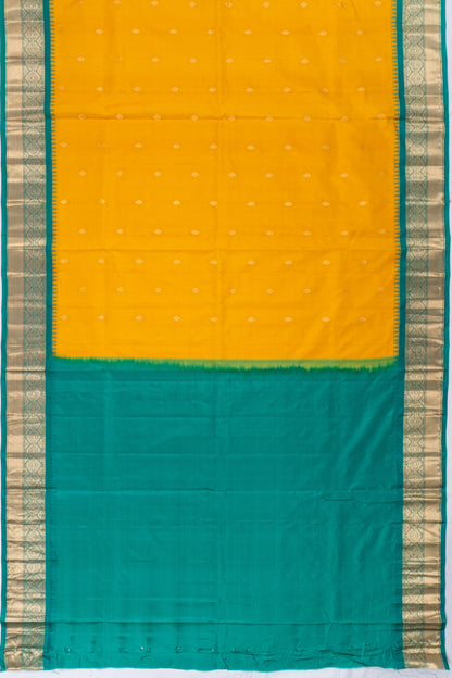 Gadwal Silk Butta Yellow Saree