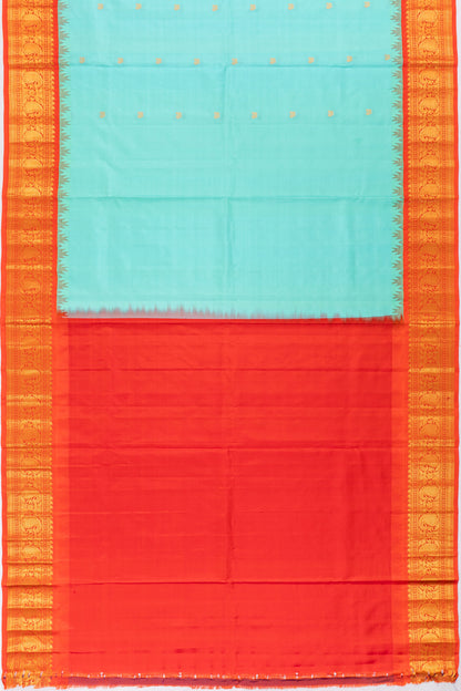 Gadwal Silk Butta Sky Blue Saree