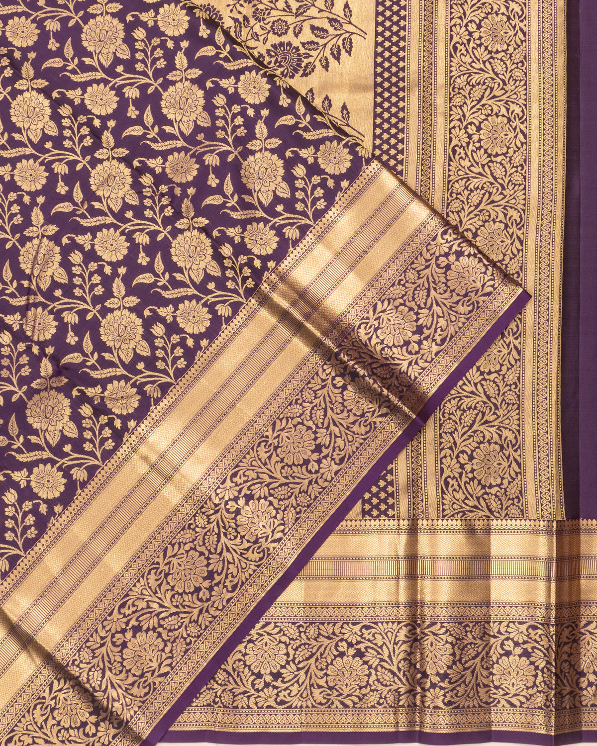 Taranga Kanchi Silk Jaal Purple Saree