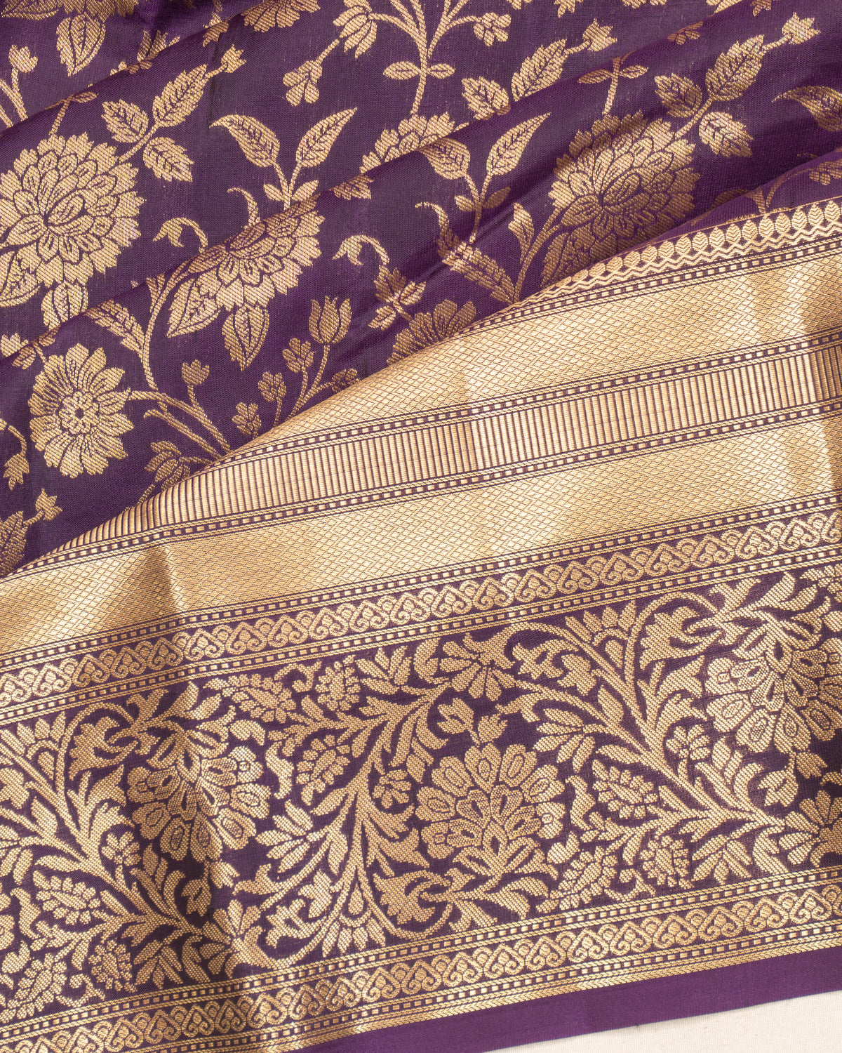 Taranga Kanchi Silk Jaal Purple Saree